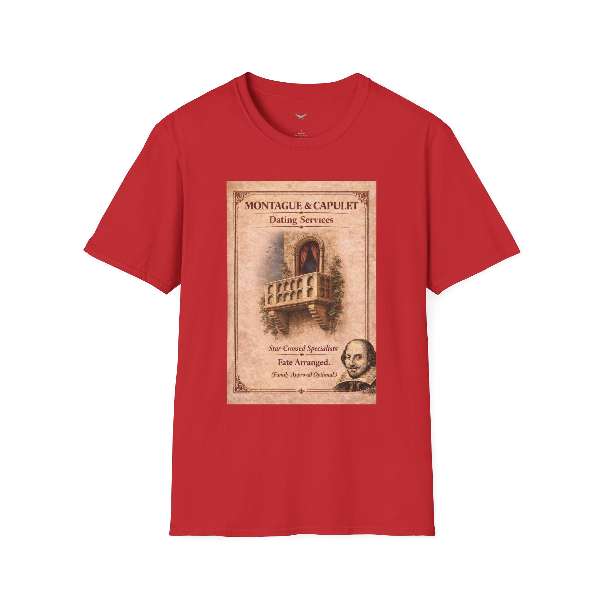 Montague & Capulet Dating Services T-Shirt – Vintage Literary Humor Tee