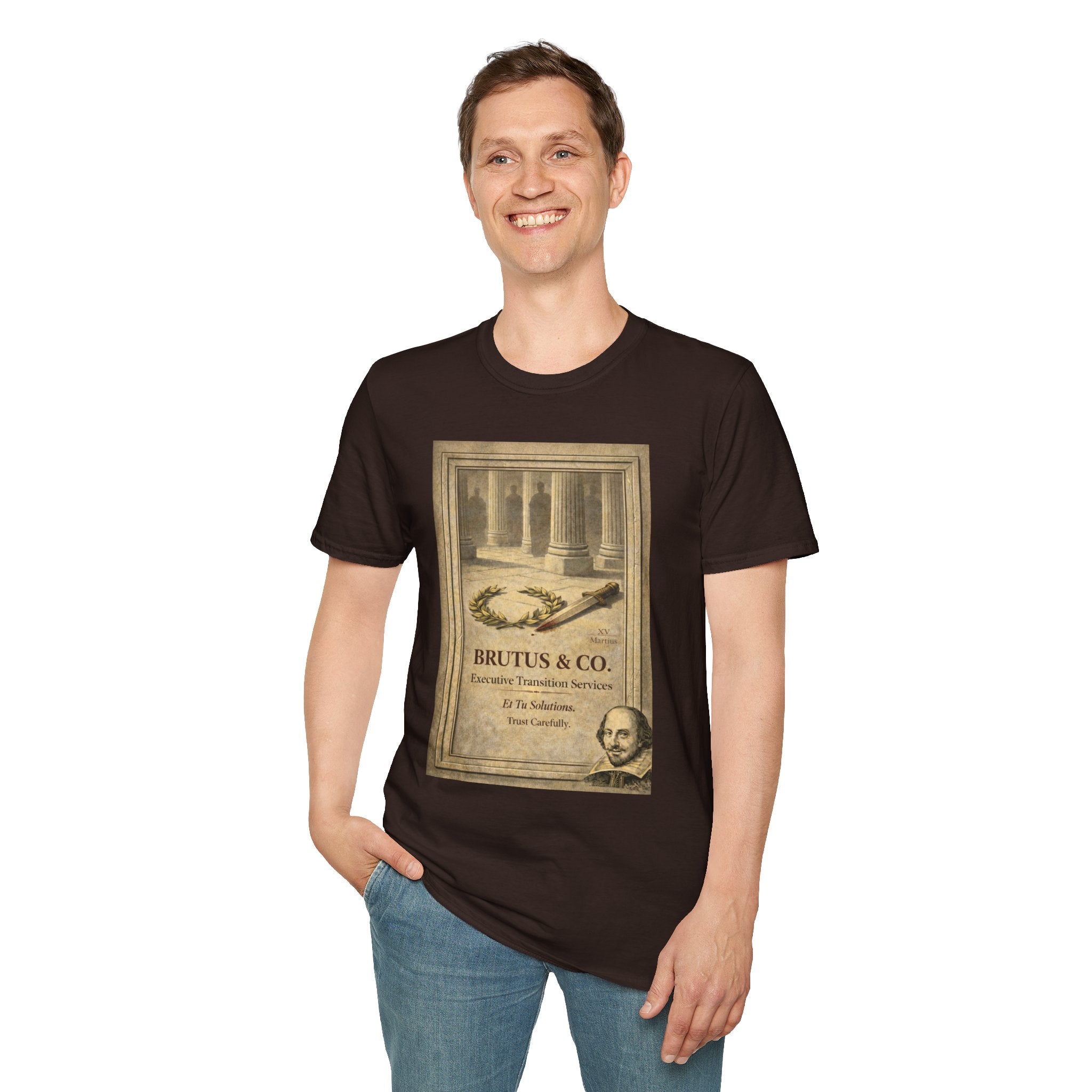Brutus & Co. Executive Transition Services T-Shirt – Vintage Literary Humor Tee