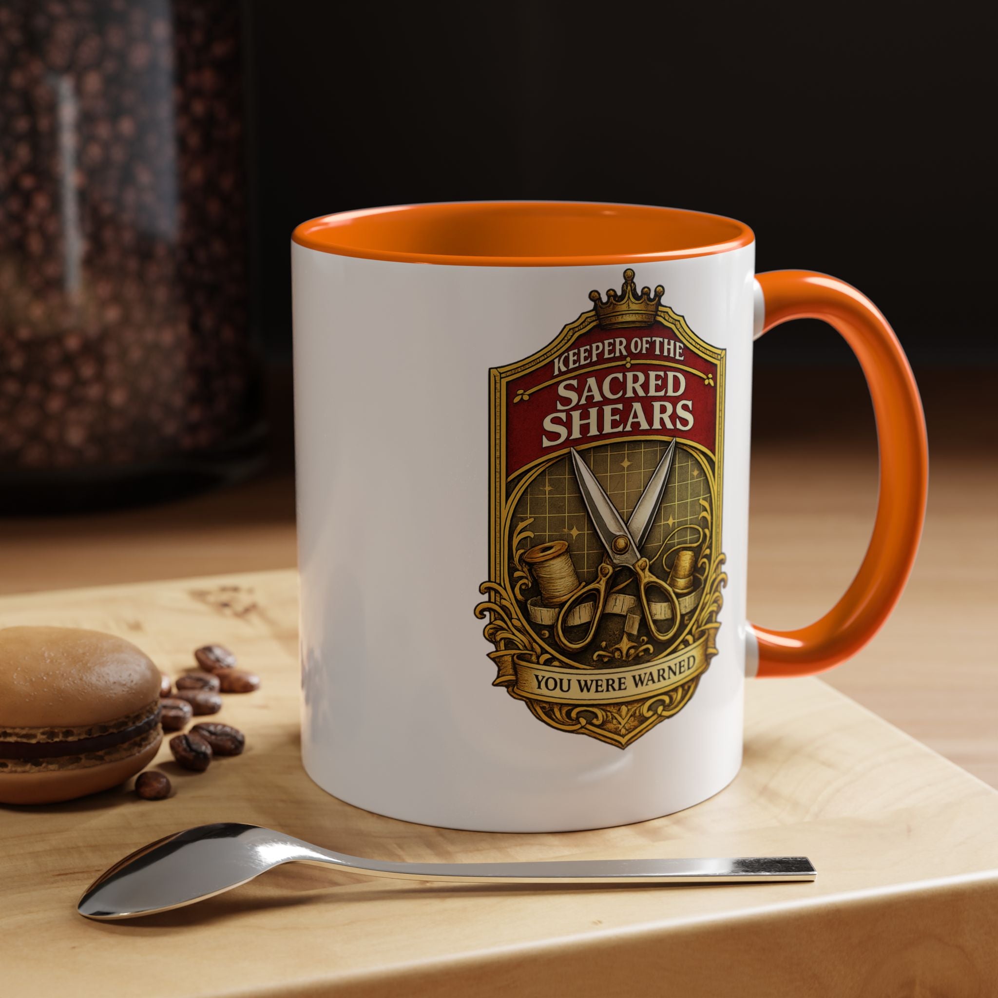 Keeper of the Sacred Shears Coffee Mug — Funny Barber/Hairstylist Gift (11/15oz)