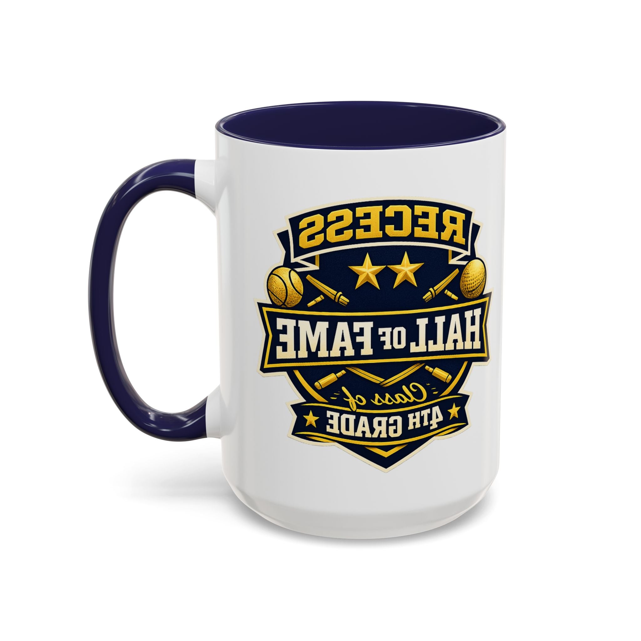 Recess Hall of Fame Coffee Mug — Class of 4th Grade Accent Mug (11/15oz)