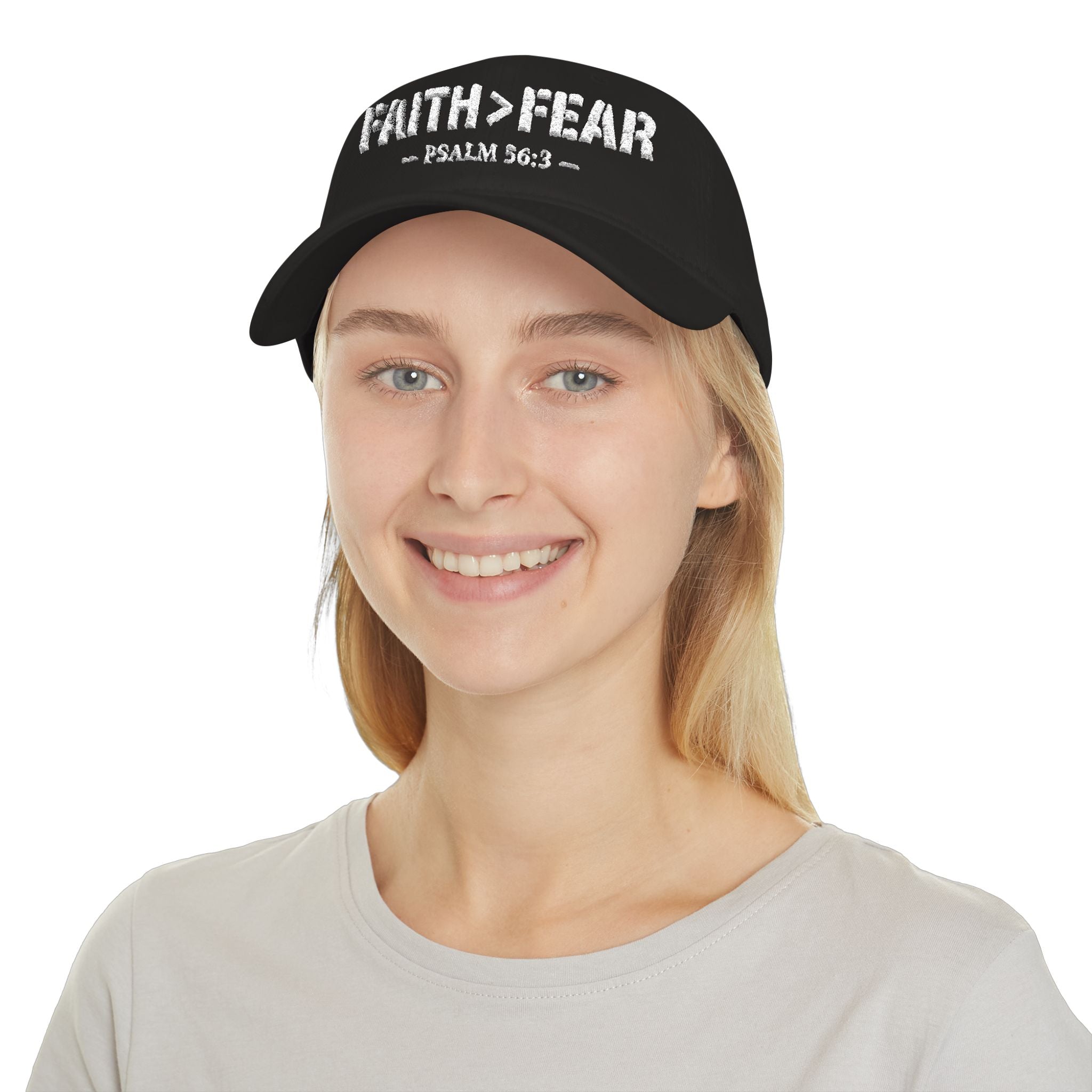 Faith > Fear — Psalm 56:3 — Embroidered Cap | The Foundation Collection (Dark Colors)