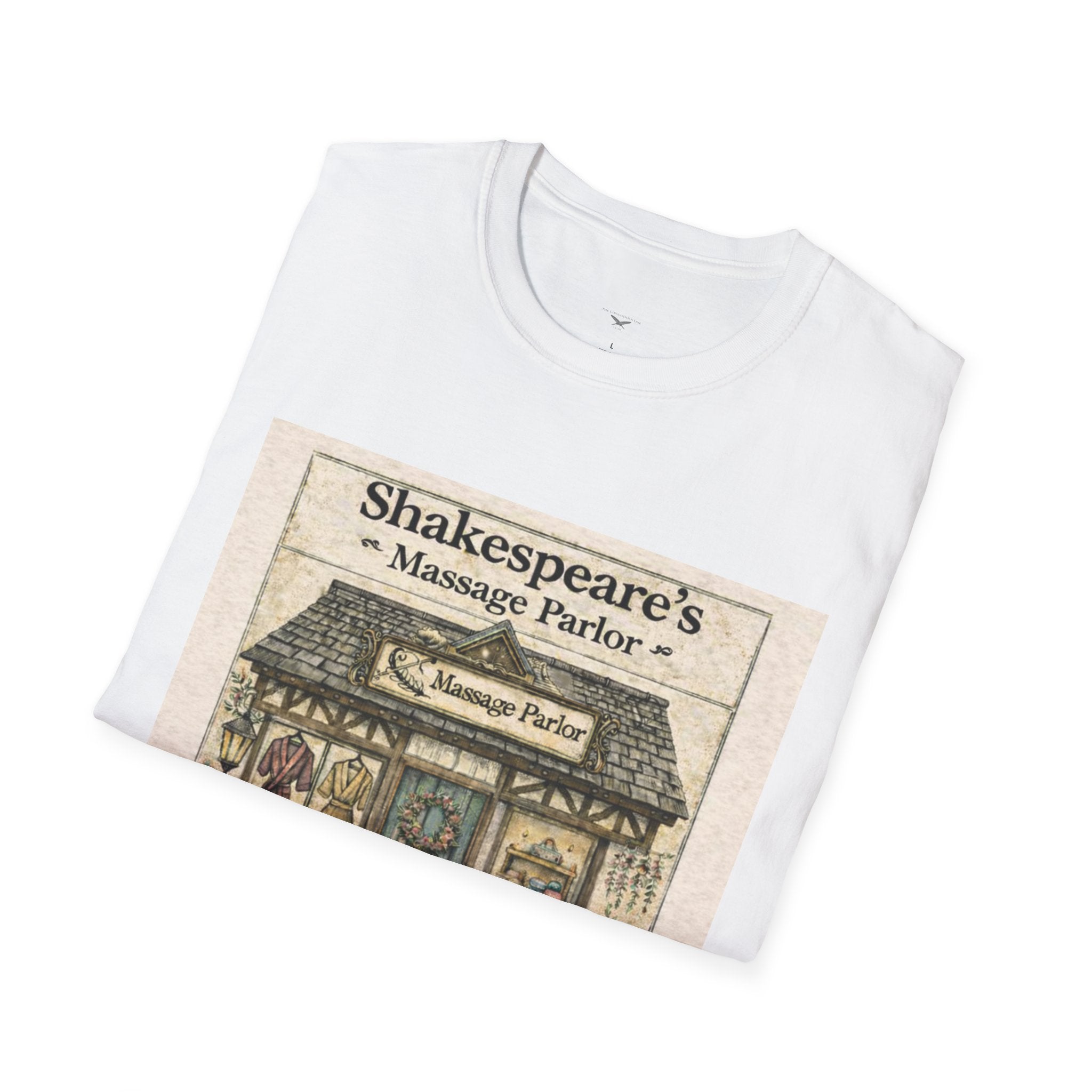 Shakespeare’s Massage Parlor T-Shirt — Vintage Literary Humor Tee
