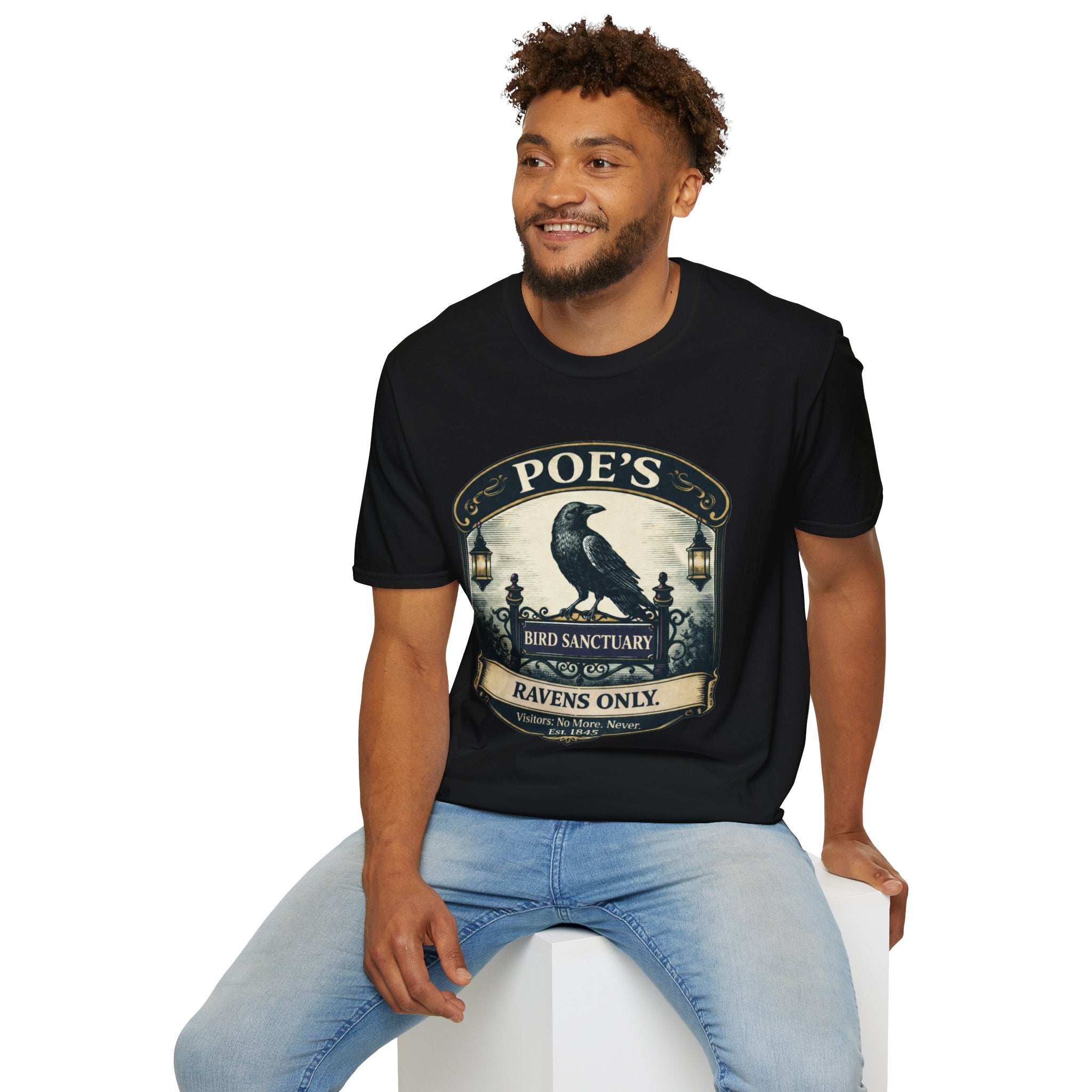 Poe’s Bird Sanctuary T-Shirt – Vintage Literary Humor Tee