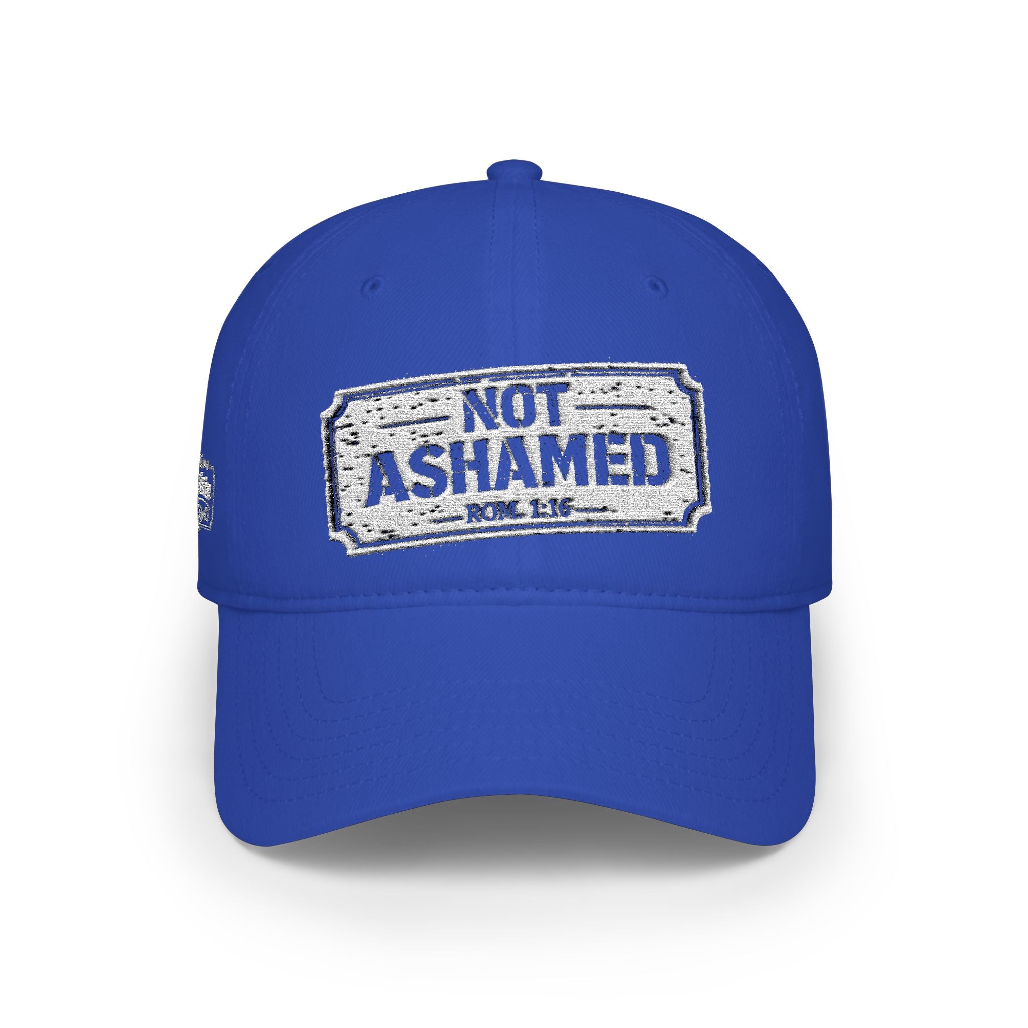 Not Ashamed — Romans 1:16 — Embroidered Cap | The Foundation Collection (Dark Colors)