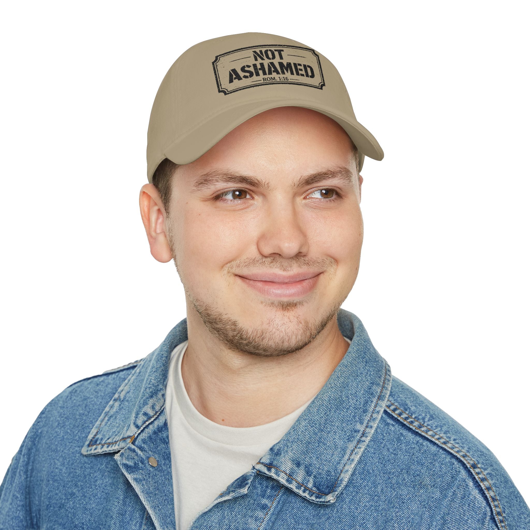 Not Ashamed — Romans 1:16 — Embroidered Cap | The Foundation Collection (Light Colors)