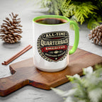 Mug - 'All-Time Quarterback Emeritus' Vintage Football Crest Coffee Mug (11oz/15oz)