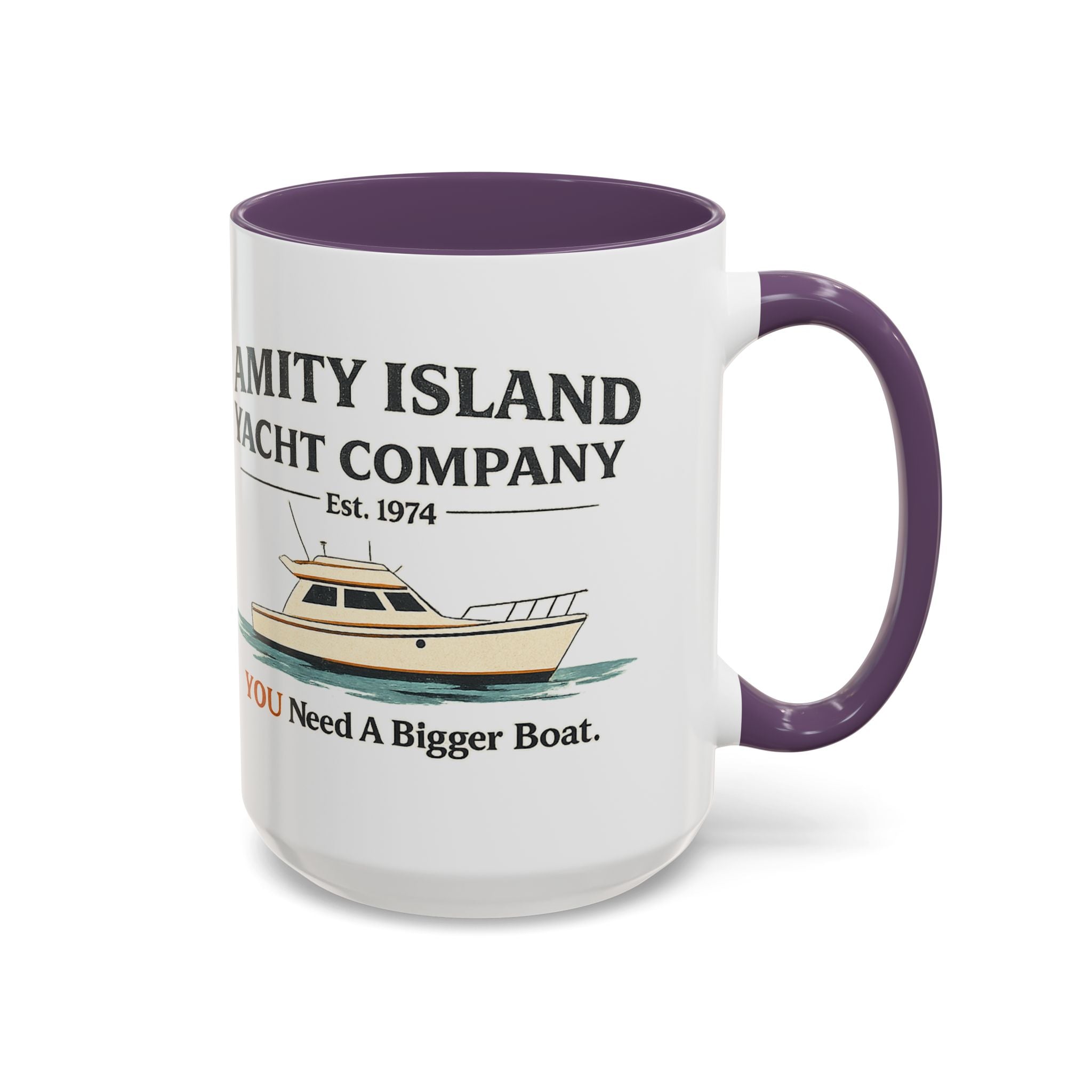 Yacht Company Accent Coffee Mug — "Amity Island Yacht Company: You Need A Bigger Boat"