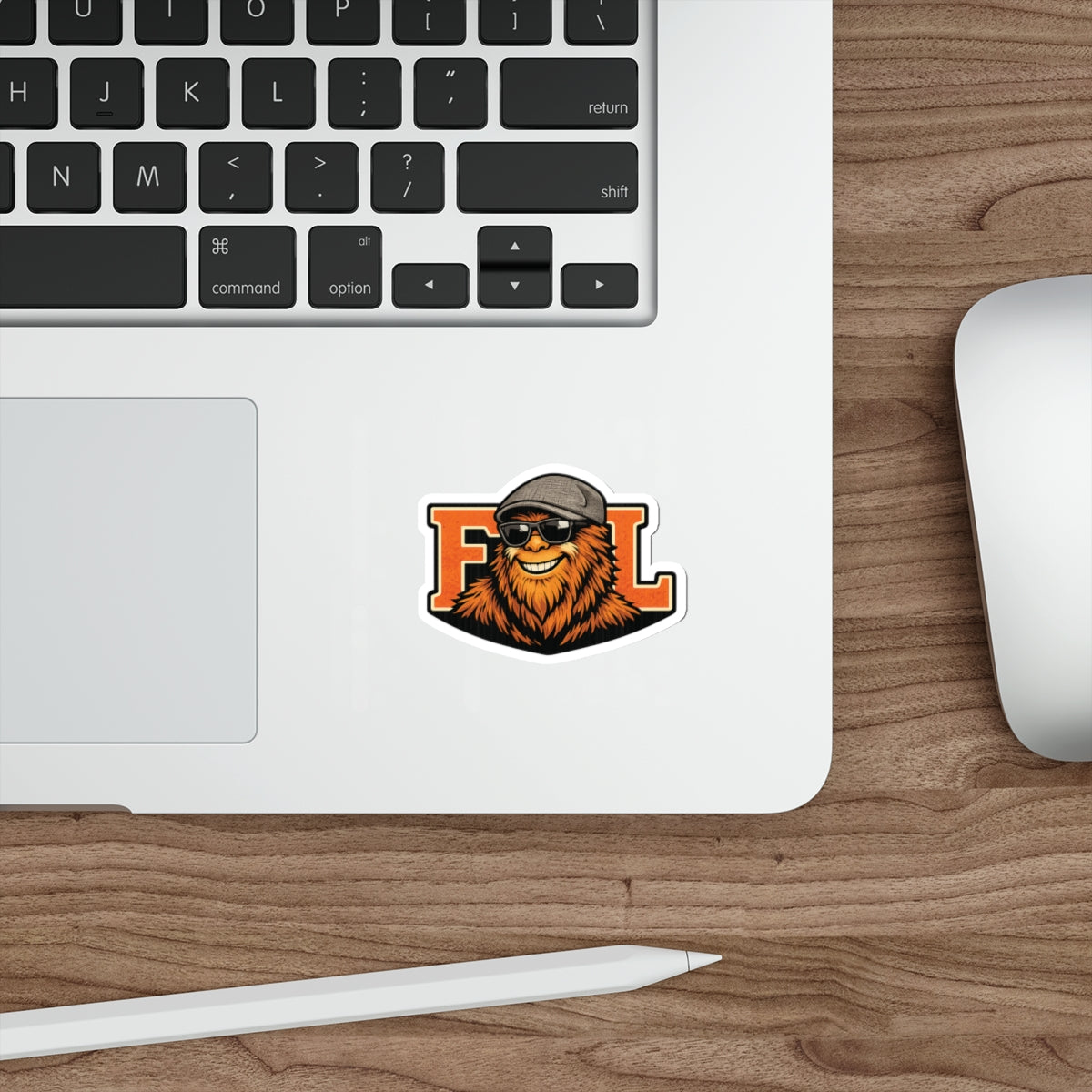 Bearded Dude Die-Cut Sticker — Cool Orange Logo Sticker for Laptops & Gear