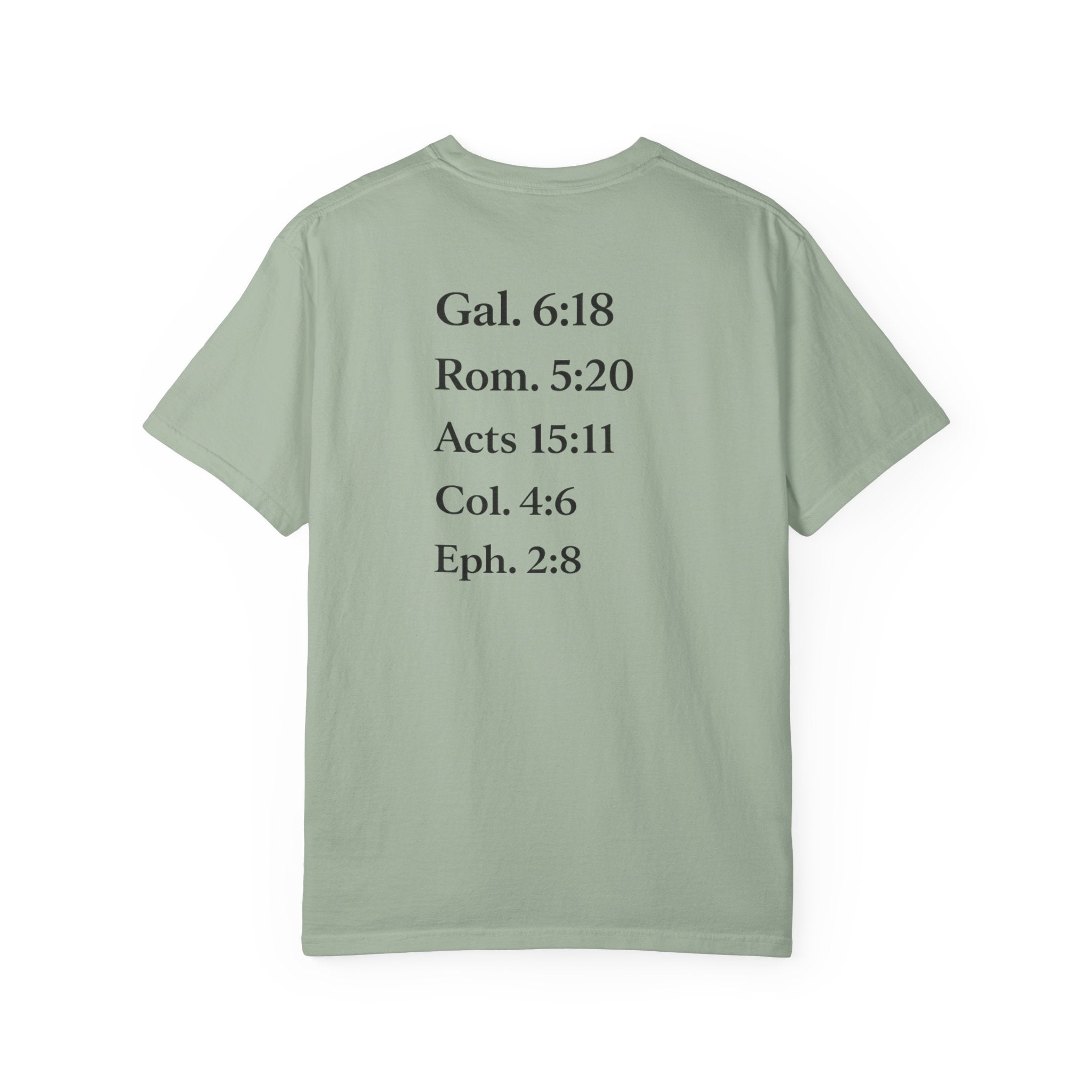 'G.R.A.C.E.' Front Print with Scripture References Back (Christian Faith Tee)