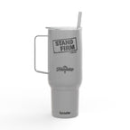 Stand Firm — Galatians 5:1 Engraved 40oz Travel Mug | Insulated Koozie Tumbler with Handle | Christian Faith Gift | The Foundation Collection