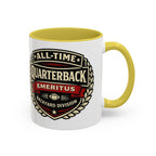 Mug - 'All-Time Quarterback Emeritus' Vintage Football Crest Coffee Mug (11oz/15oz)