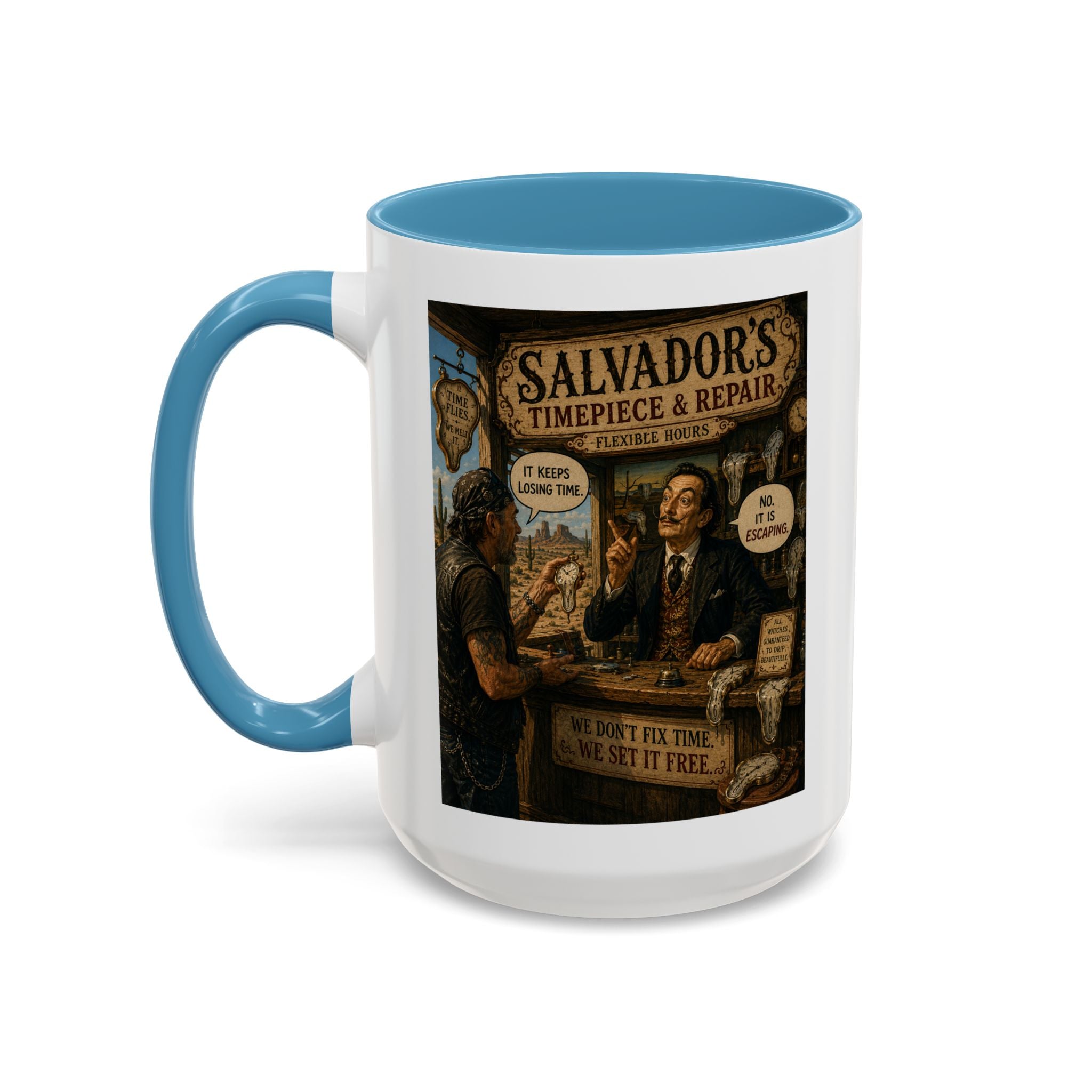 Salvador’s Timepiece & Repair Mug -- From The Road Scholar Society