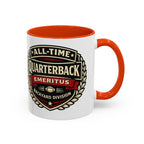 Mug - 'All-Time Quarterback Emeritus' Vintage Football Crest Coffee Mug (11oz/15oz)