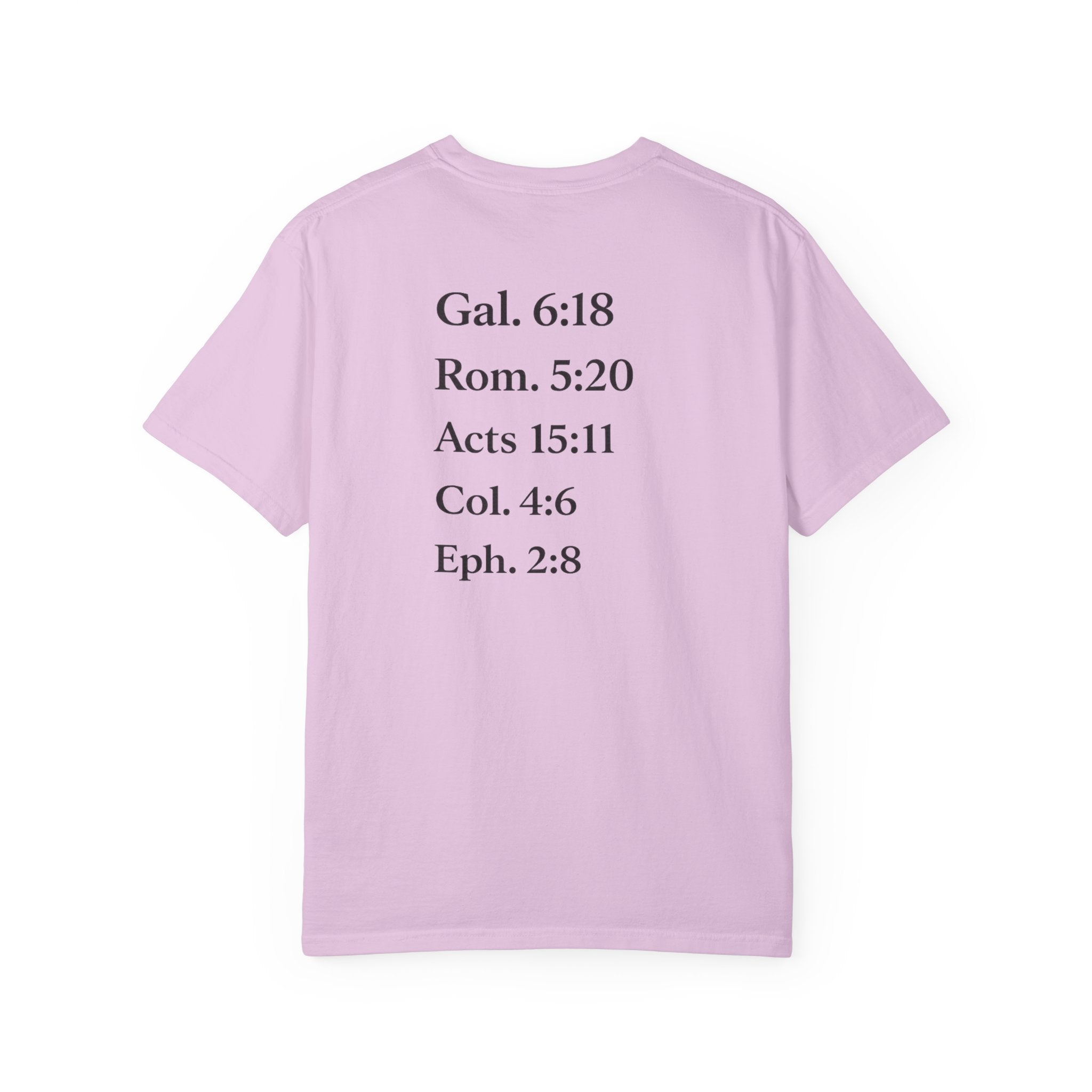 'G.R.A.C.E.' Front Print with Scripture References Back (Christian Faith Tee)