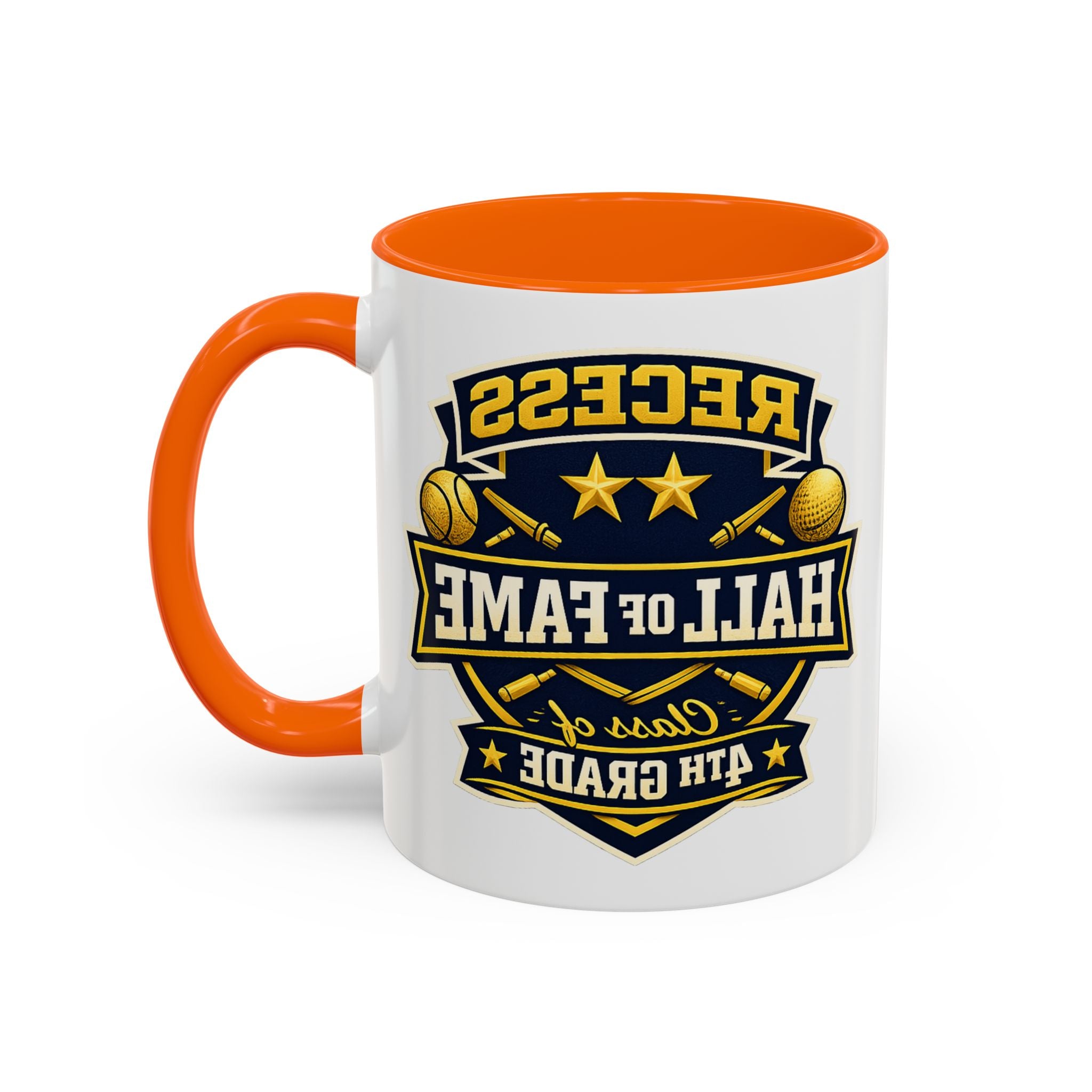 Recess Hall of Fame Coffee Mug — Class of 4th Grade Accent Mug (11/15oz)