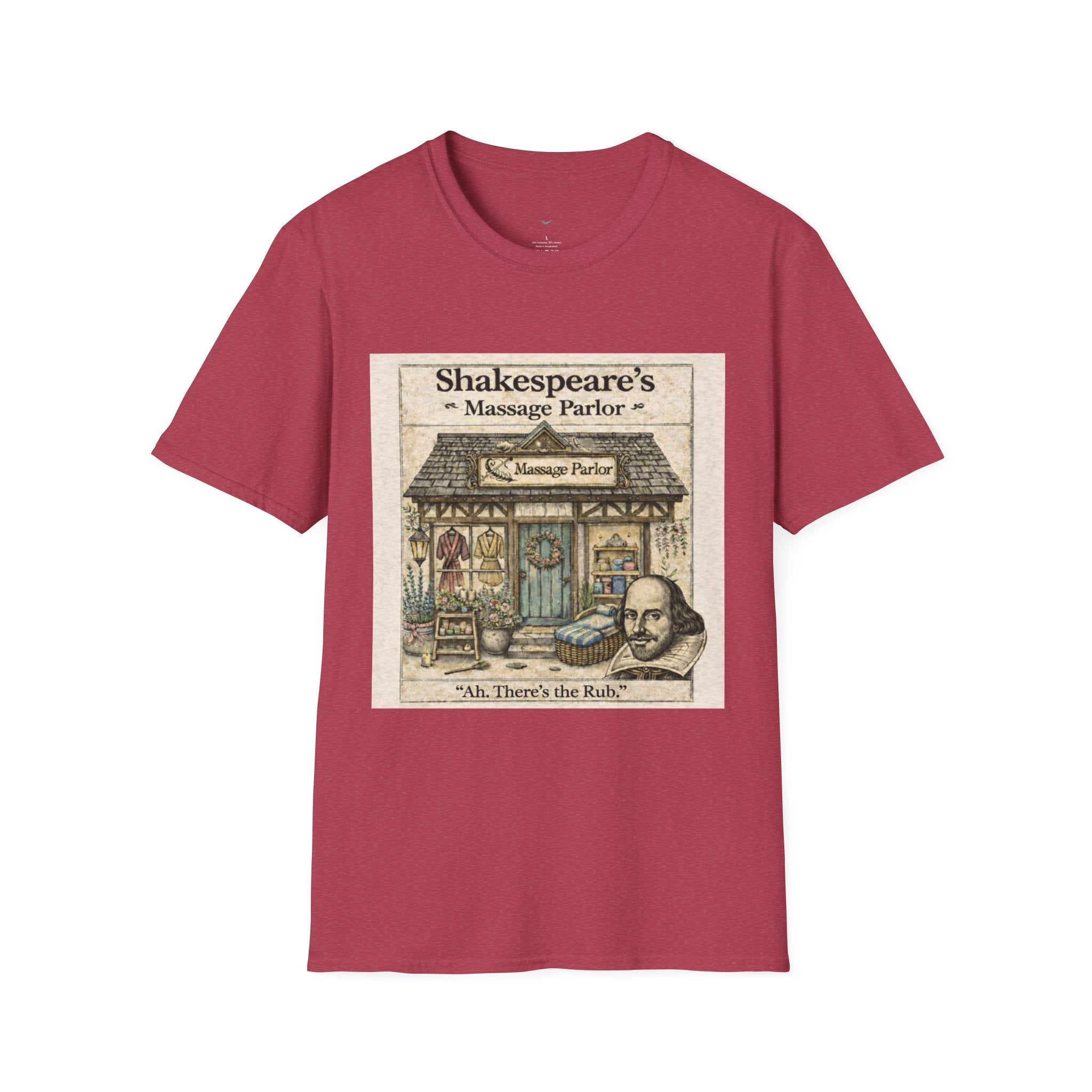 Shakespeare’s Massage Parlor T-Shirt — Vintage Literary Humor Tee