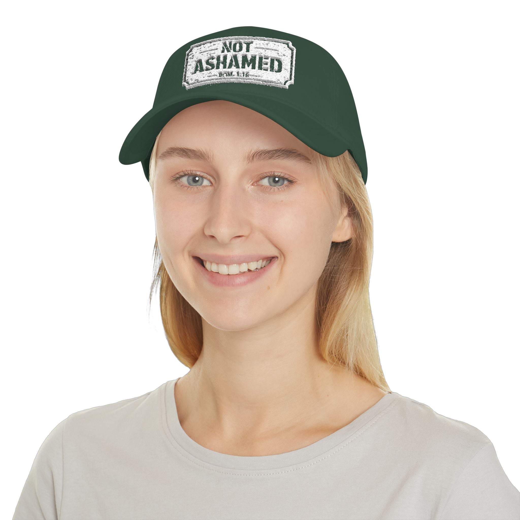 Not Ashamed — Romans 1:16 — Embroidered Cap | The Foundation Collection (Dark Colors)