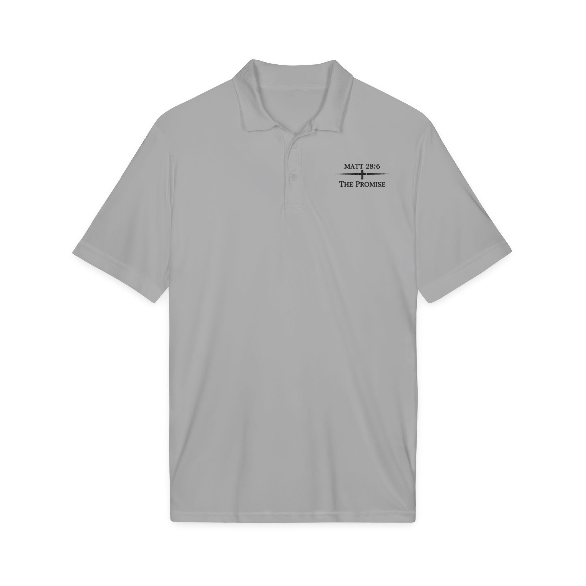 MATT 28:6 -- Embroidered Dress Polo  In Plain Clothes (Light Colors)