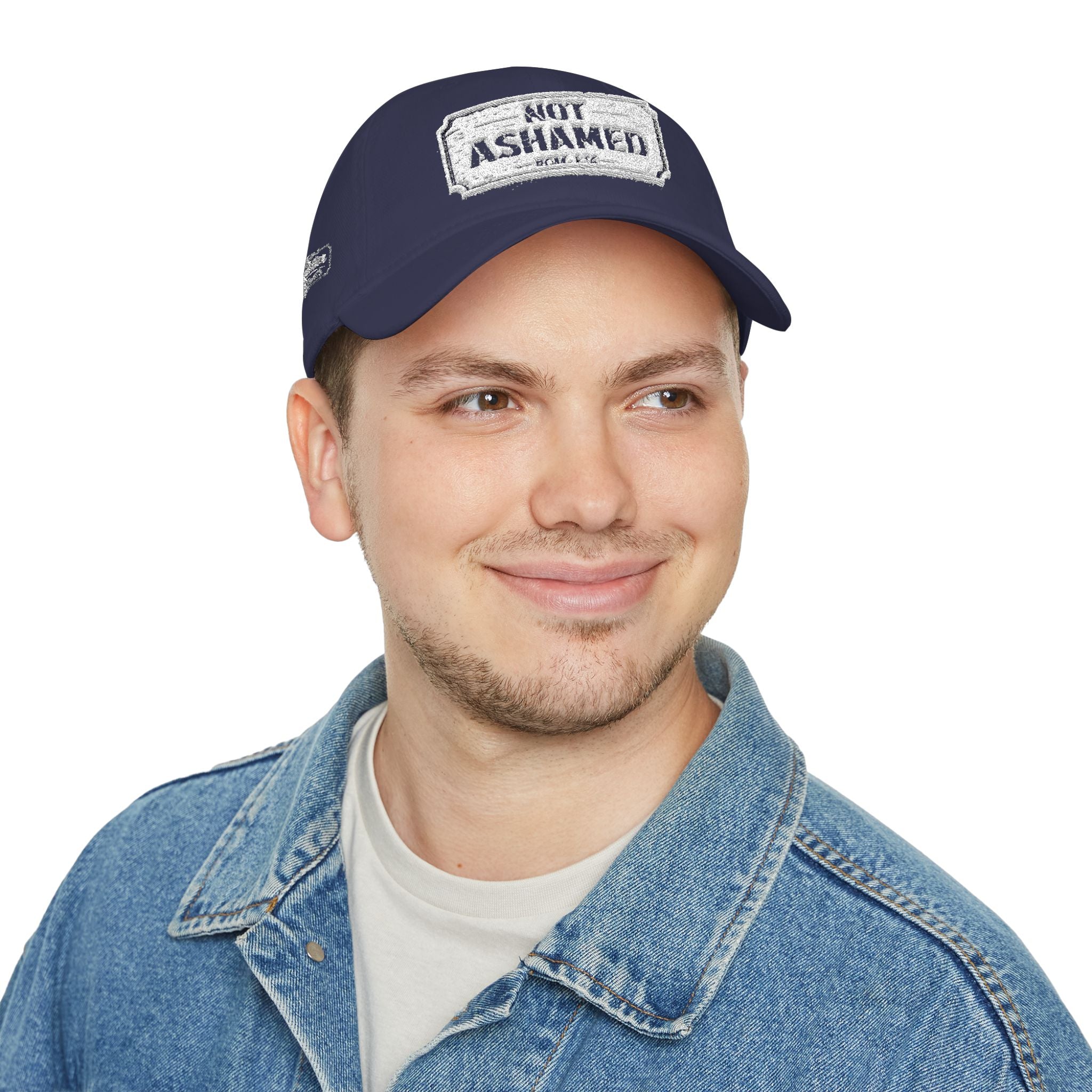 Not Ashamed — Romans 1:16 — Embroidered Cap | The Foundation Collection (Dark Colors)