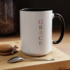 GRACE — Pastel Scripture Typography Mug  -- The Foundation Collection (15 oz)
