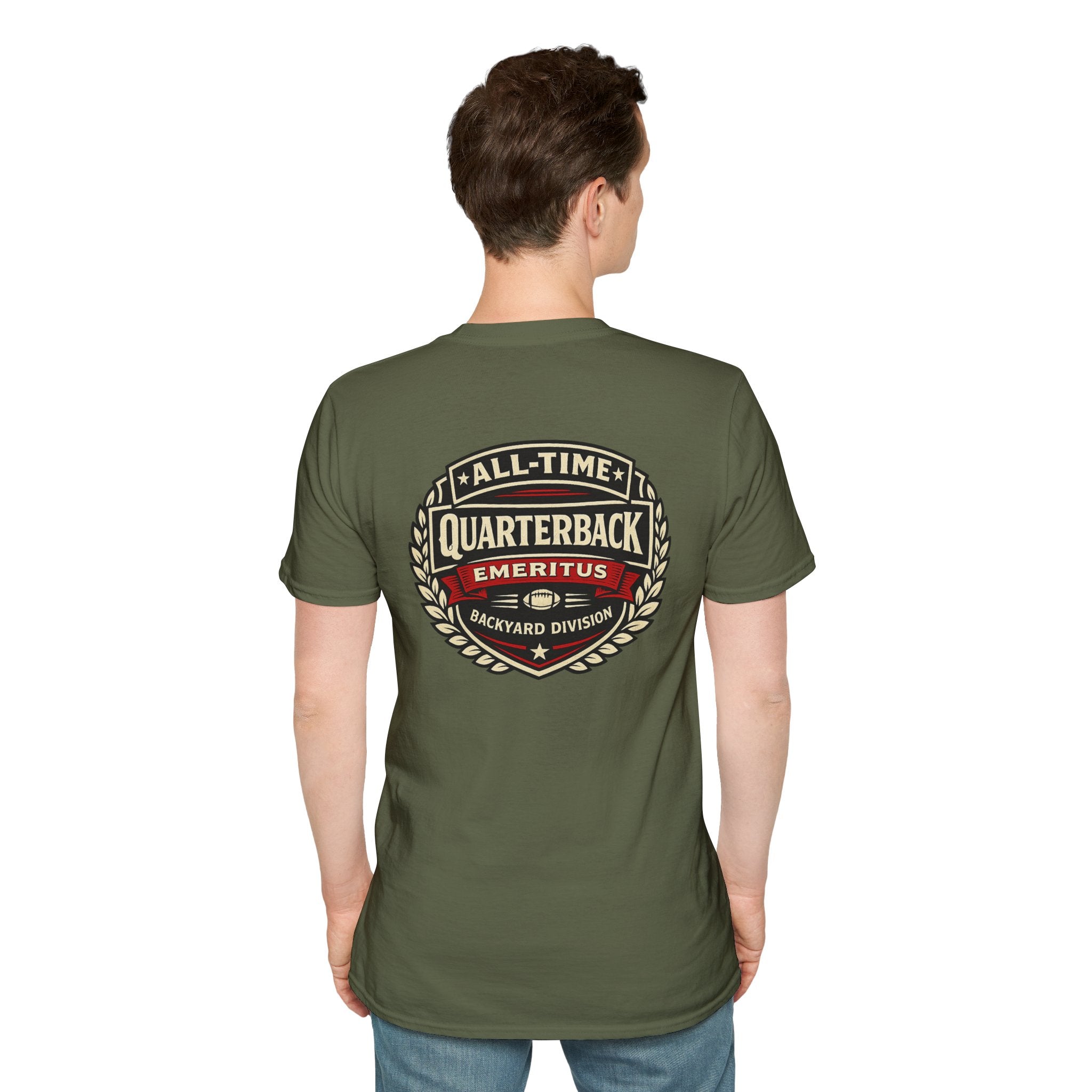 All-Time Quarterback Emeritus T-Shirt — Backyard Division Football Tee