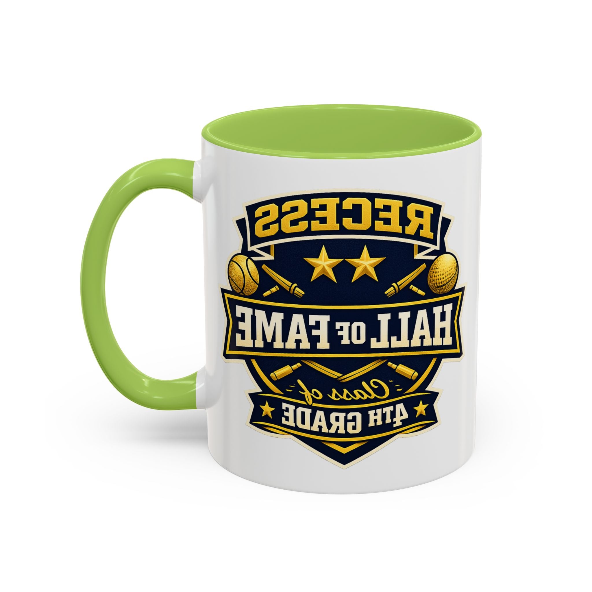 Recess Hall of Fame Coffee Mug — Class of 4th Grade Accent Mug (11/15oz)