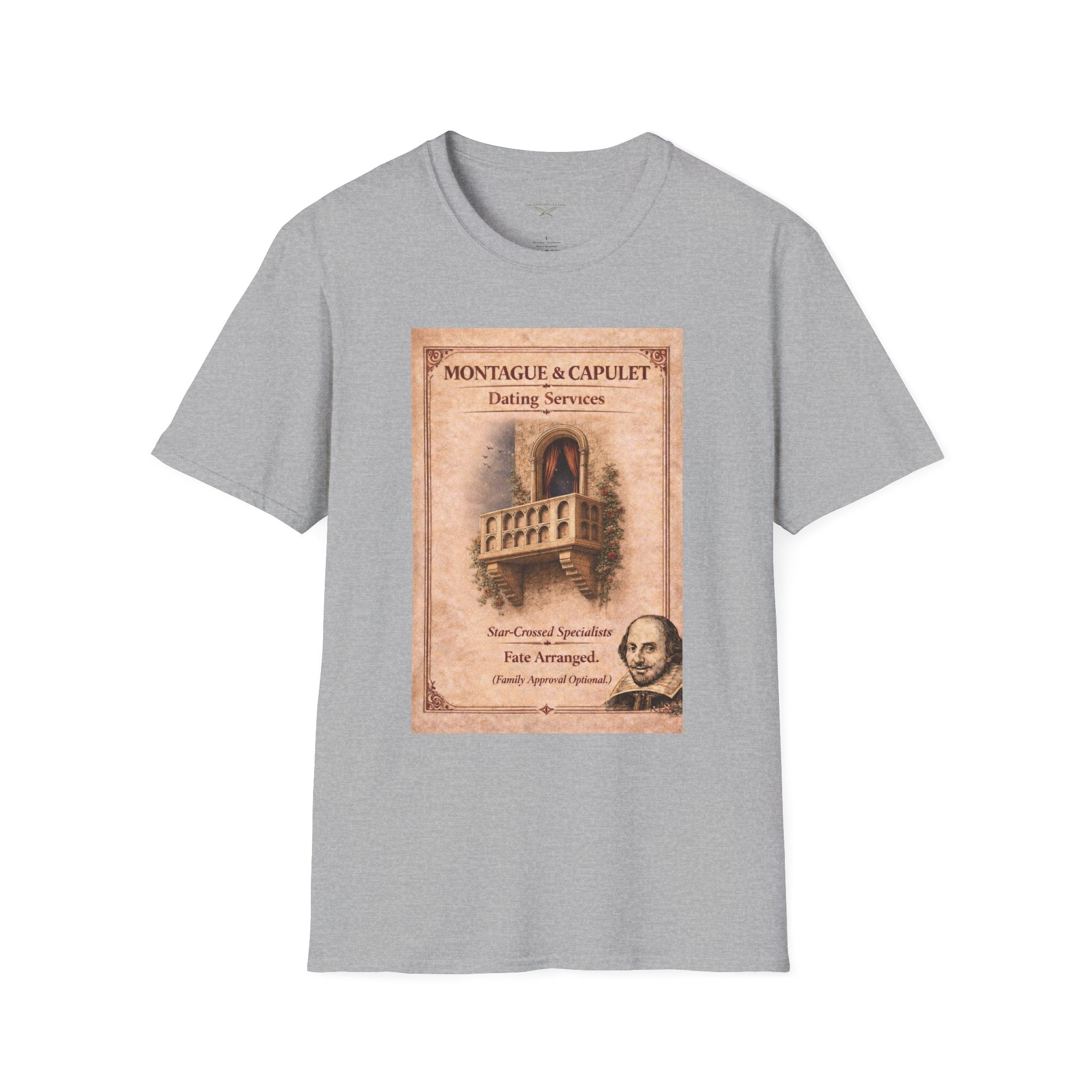 Montague & Capulet Dating Services T-Shirt – Vintage Literary Humor Tee