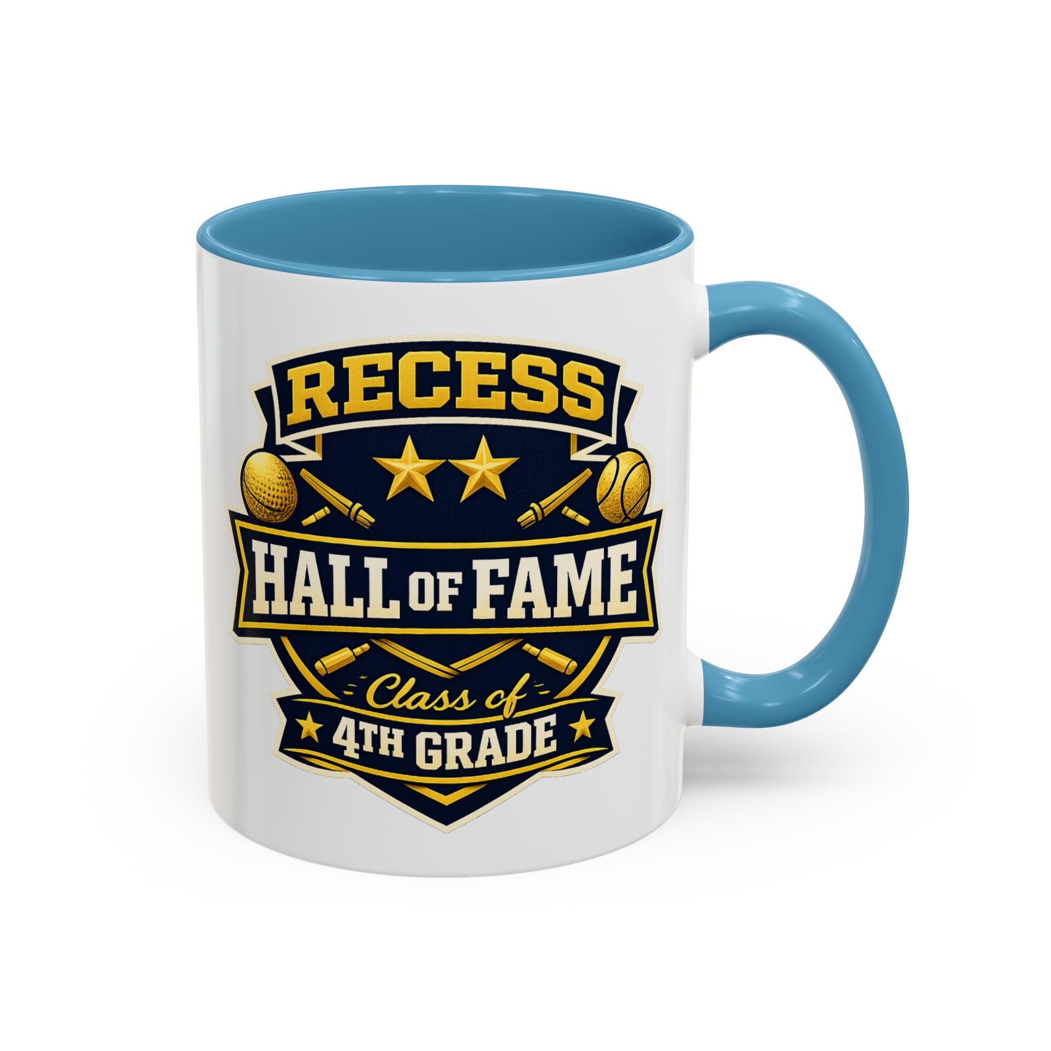 Recess Hall of Fame Coffee Mug — Class of 4th Grade Accent Mug (11/15oz)
