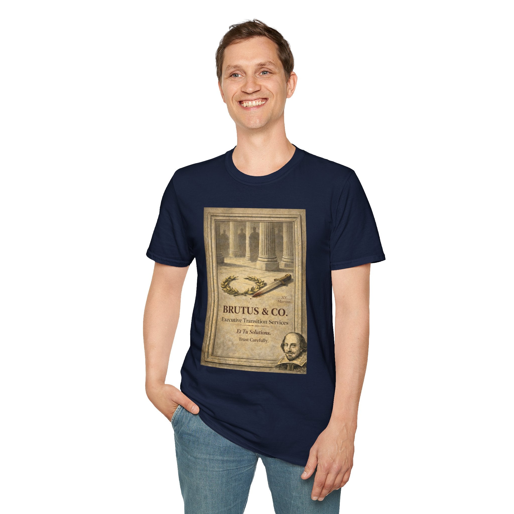 Brutus & Co. Executive Transition Services T-Shirt – Vintage Literary Humor Tee