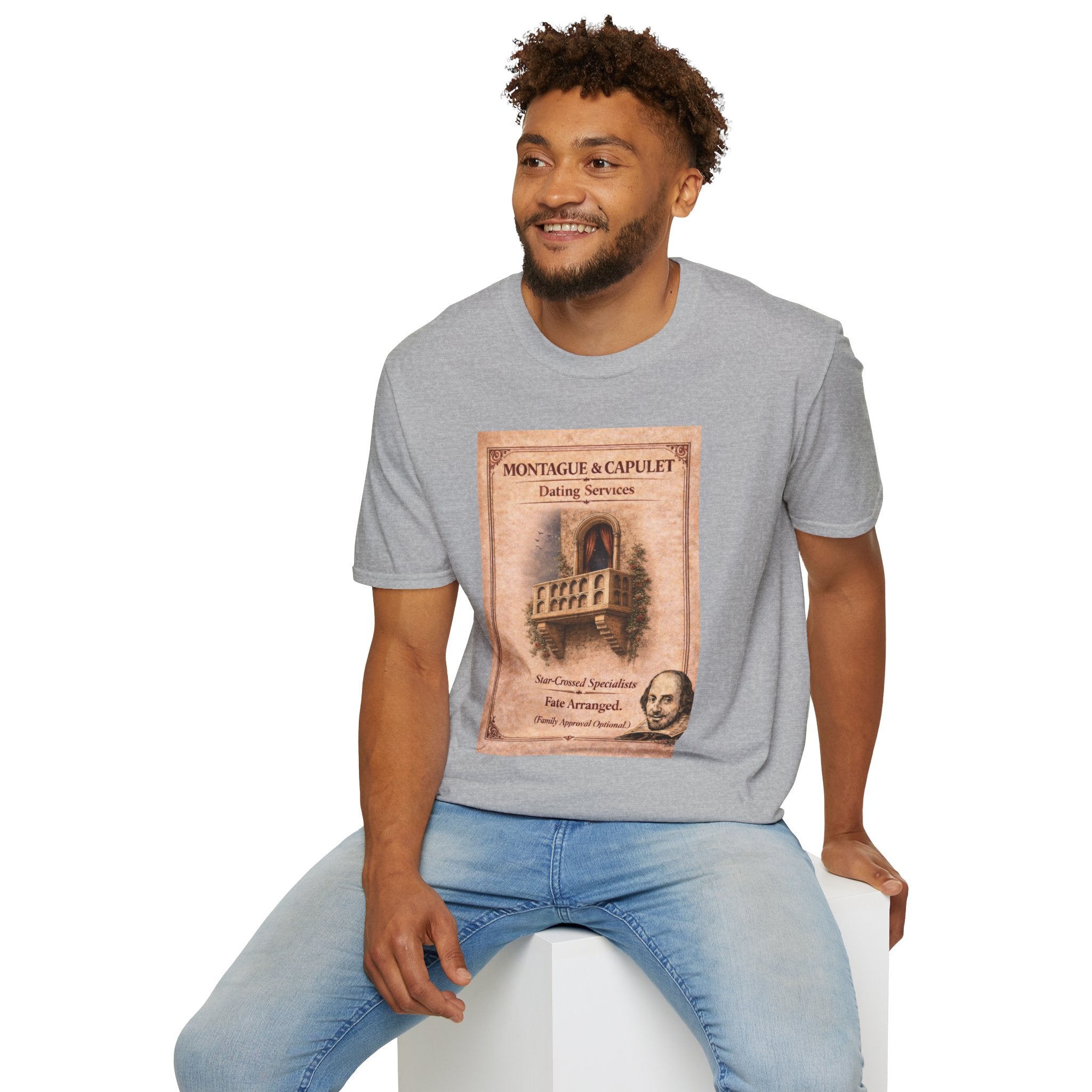 Montague & Capulet Dating Services T-Shirt – Vintage Literary Humor Tee