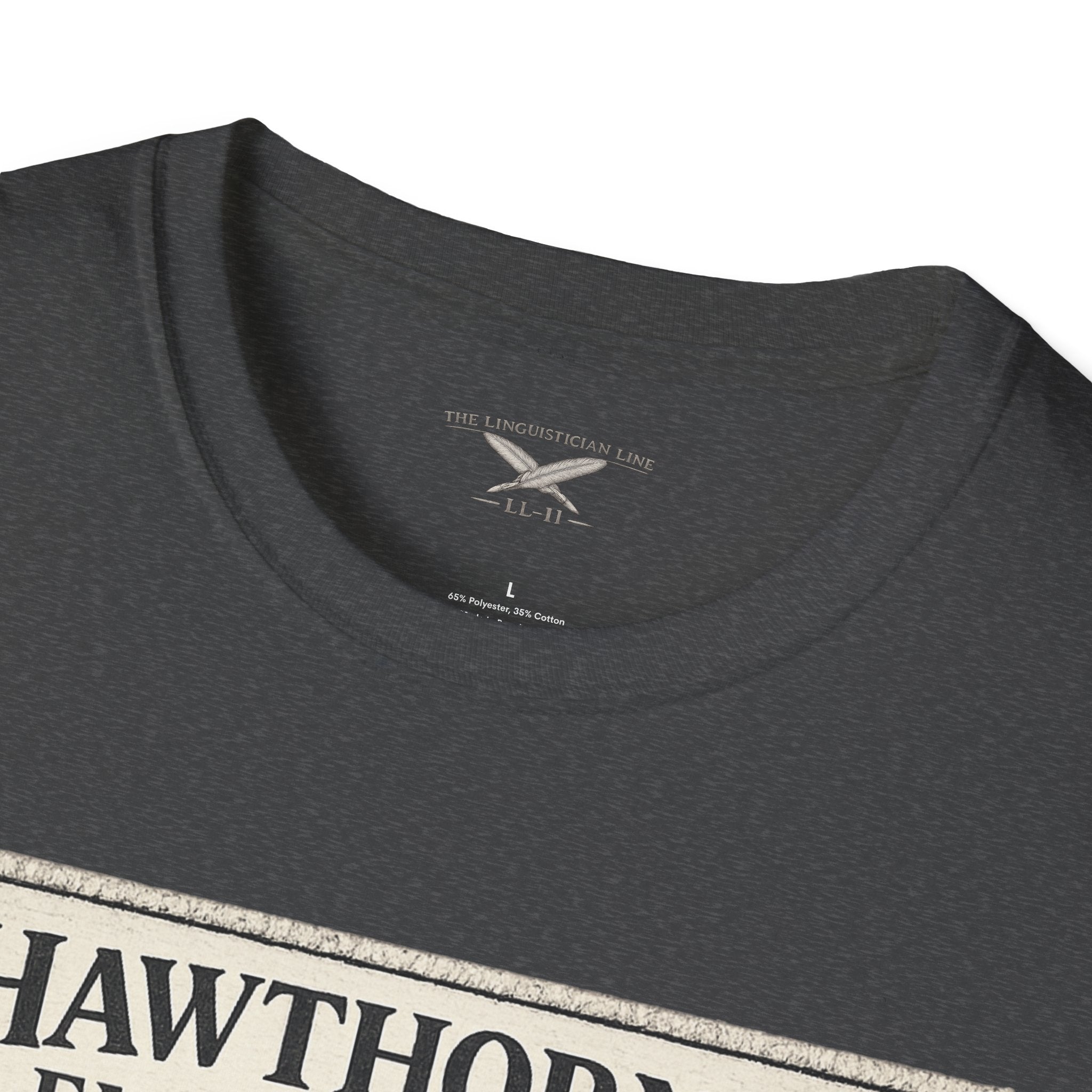 Hawthorne Embroidery T-Shirt - Vintage Literary Humor Tee
