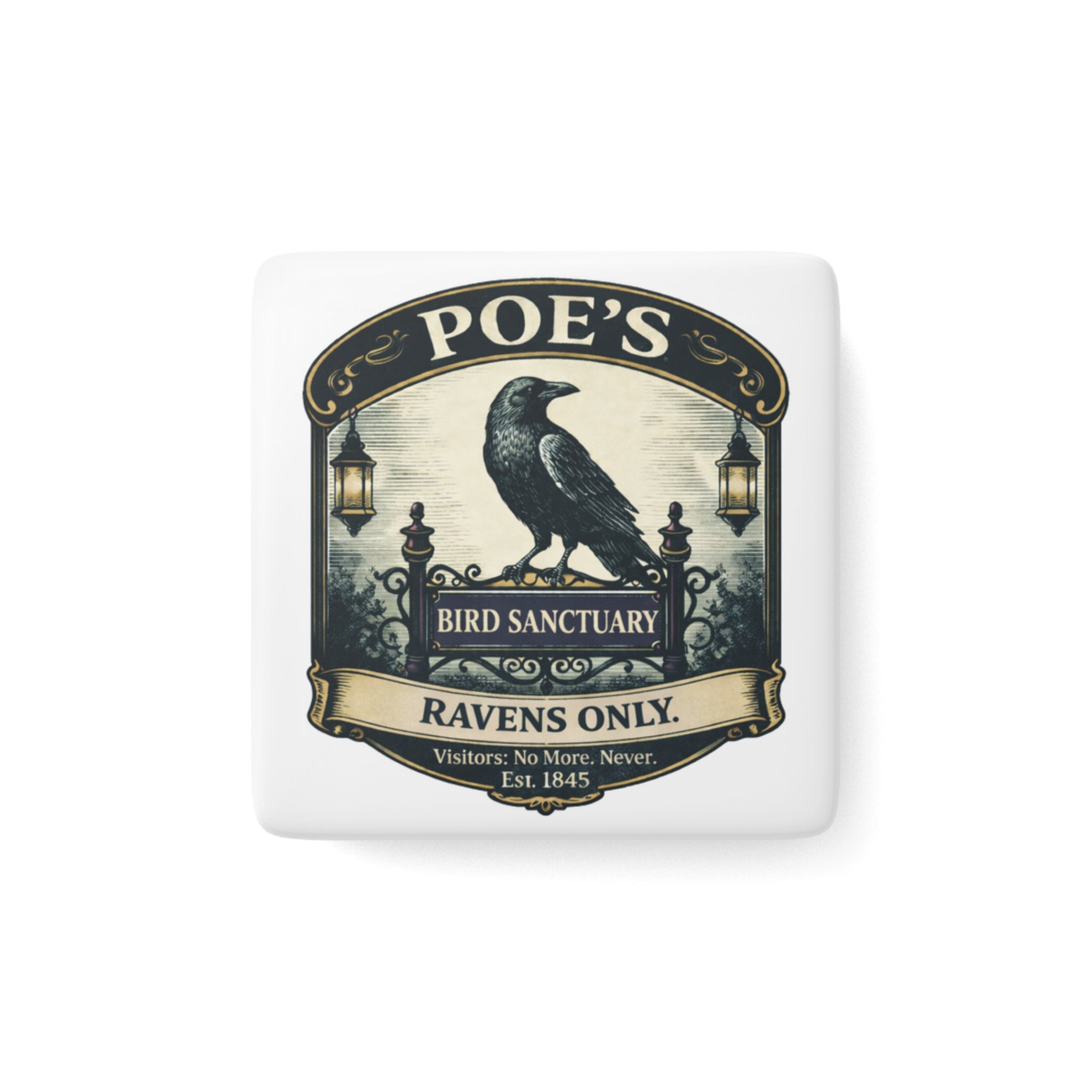 Poe’s Bird Sanctuary — Porcelain Magnet:  From The Author’s Gallery