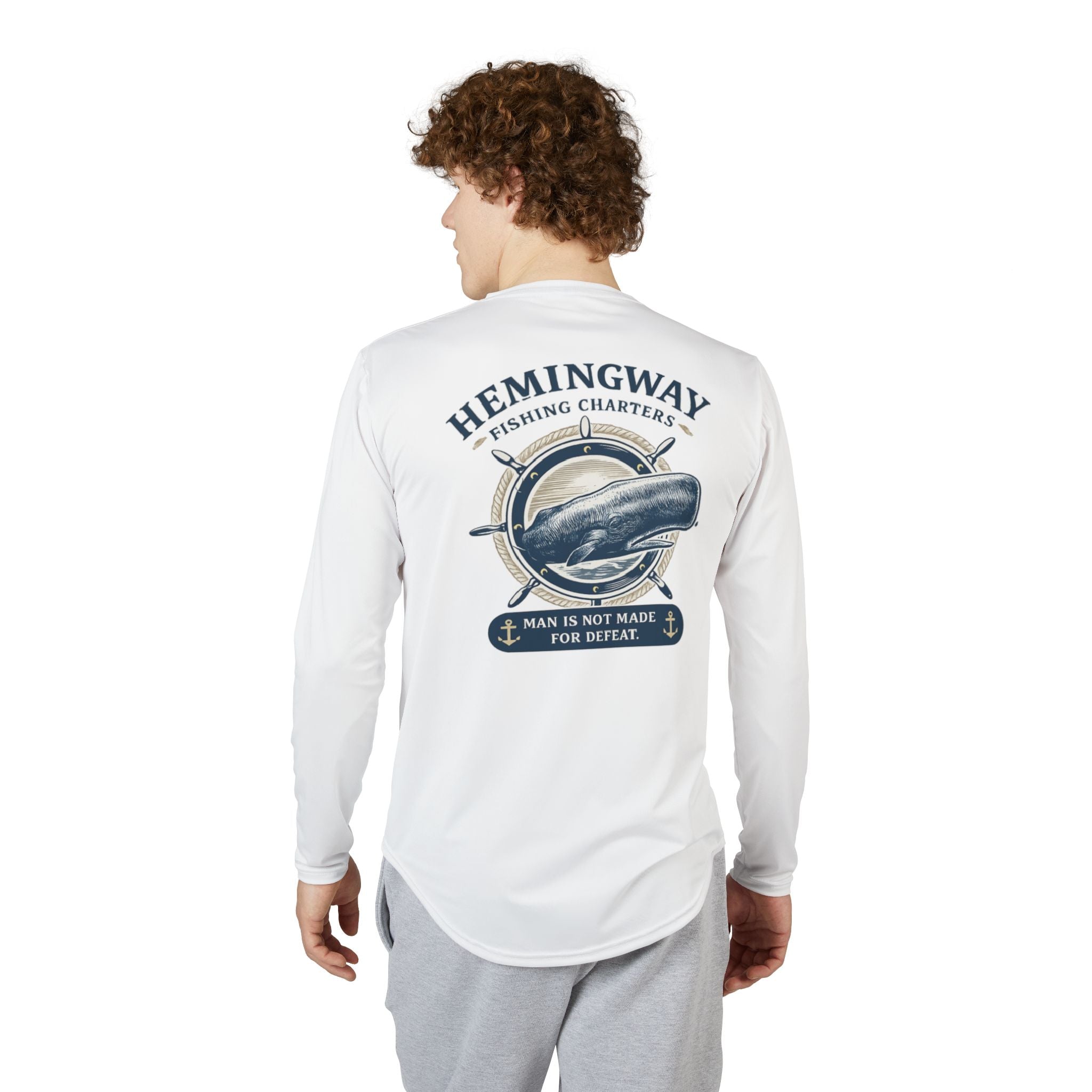 Hemingway Fishing Charters Long Sleeve UV Shirt – Vintage Literary Humor Apparel