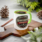 Mug - 'All-Time Quarterback Emeritus' Vintage Football Crest Coffee Mug (11oz/15oz)