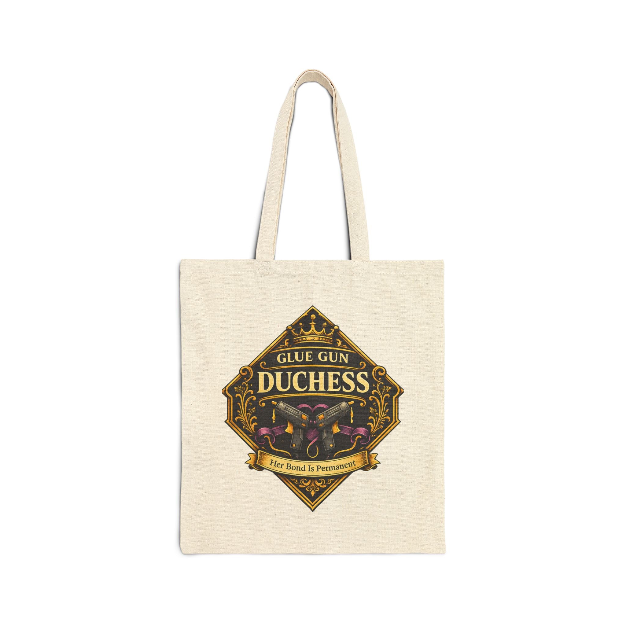 Glue Gun Duchess Tote Bag — "It's Still Hot!" Cotton Canvas Crafting Tote
