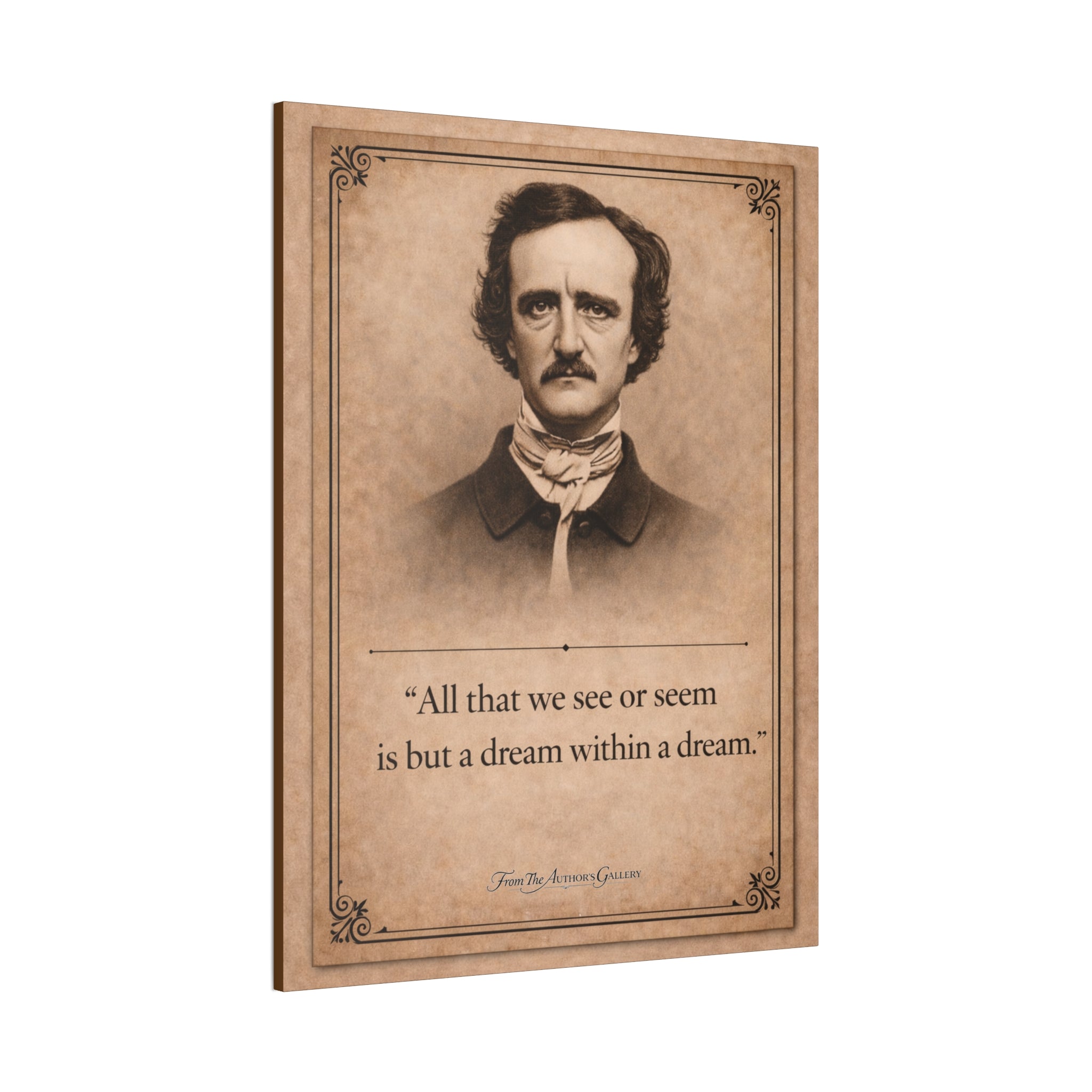 Edgar Allan Poe — "All that we see or seem is but a dream within a dream" --Vintage Literary Canvas Piece
