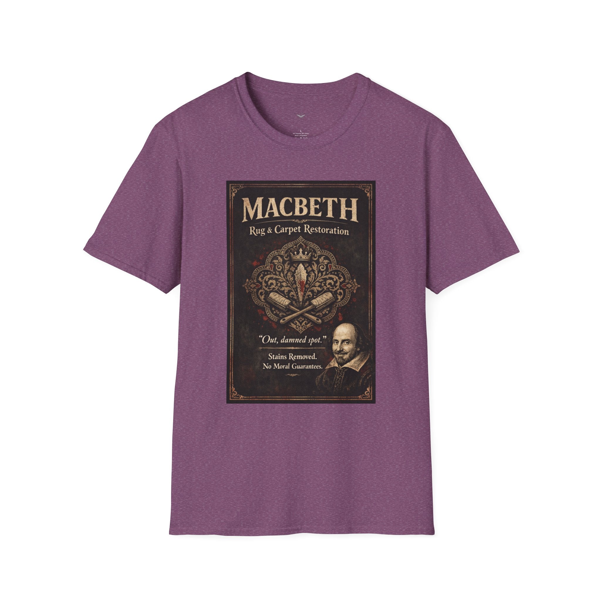 Macbeth Rug & Carpet Restoration T-Shirt — Vintage Literary Humor Tee