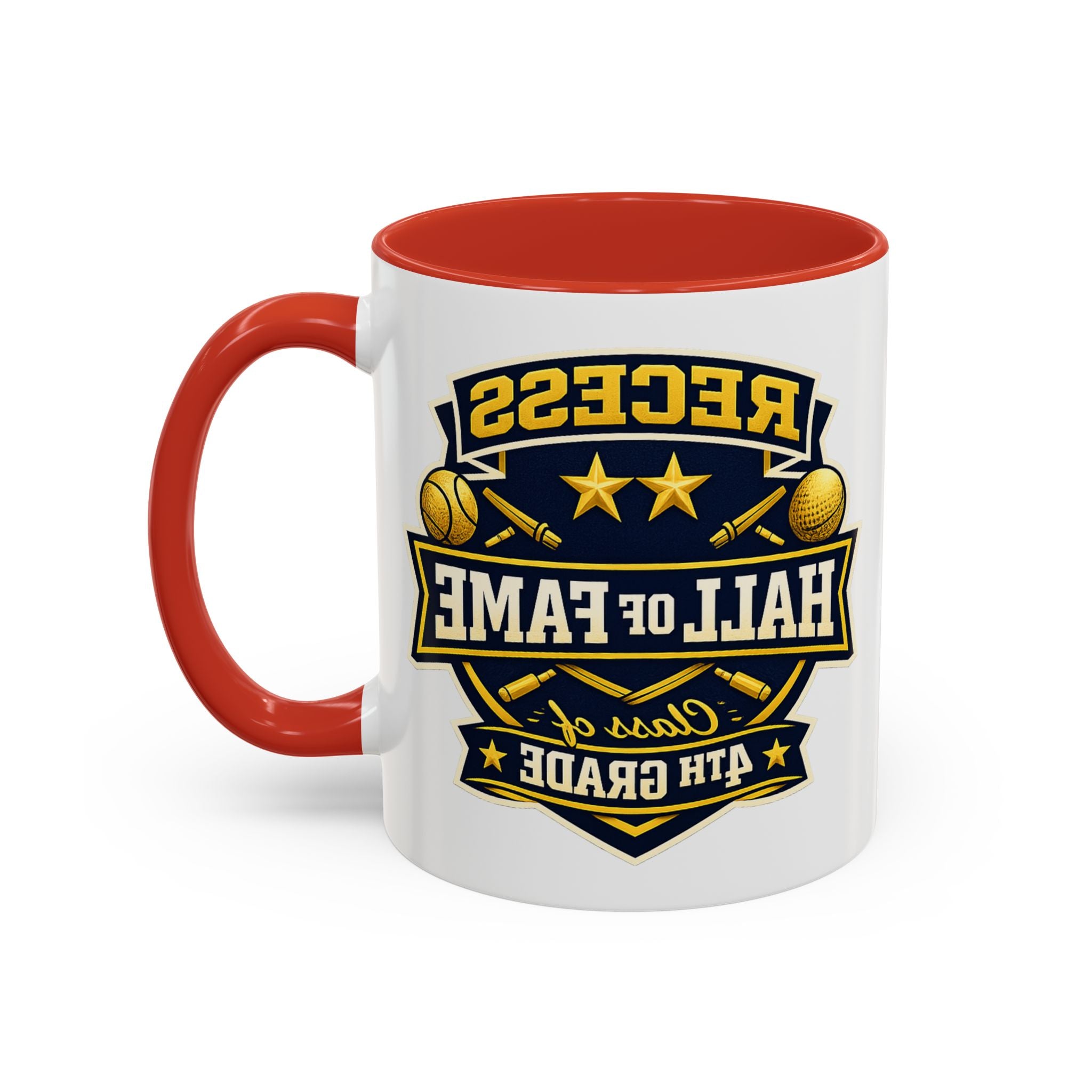 Recess Hall of Fame Coffee Mug — Class of 4th Grade Accent Mug (11/15oz)