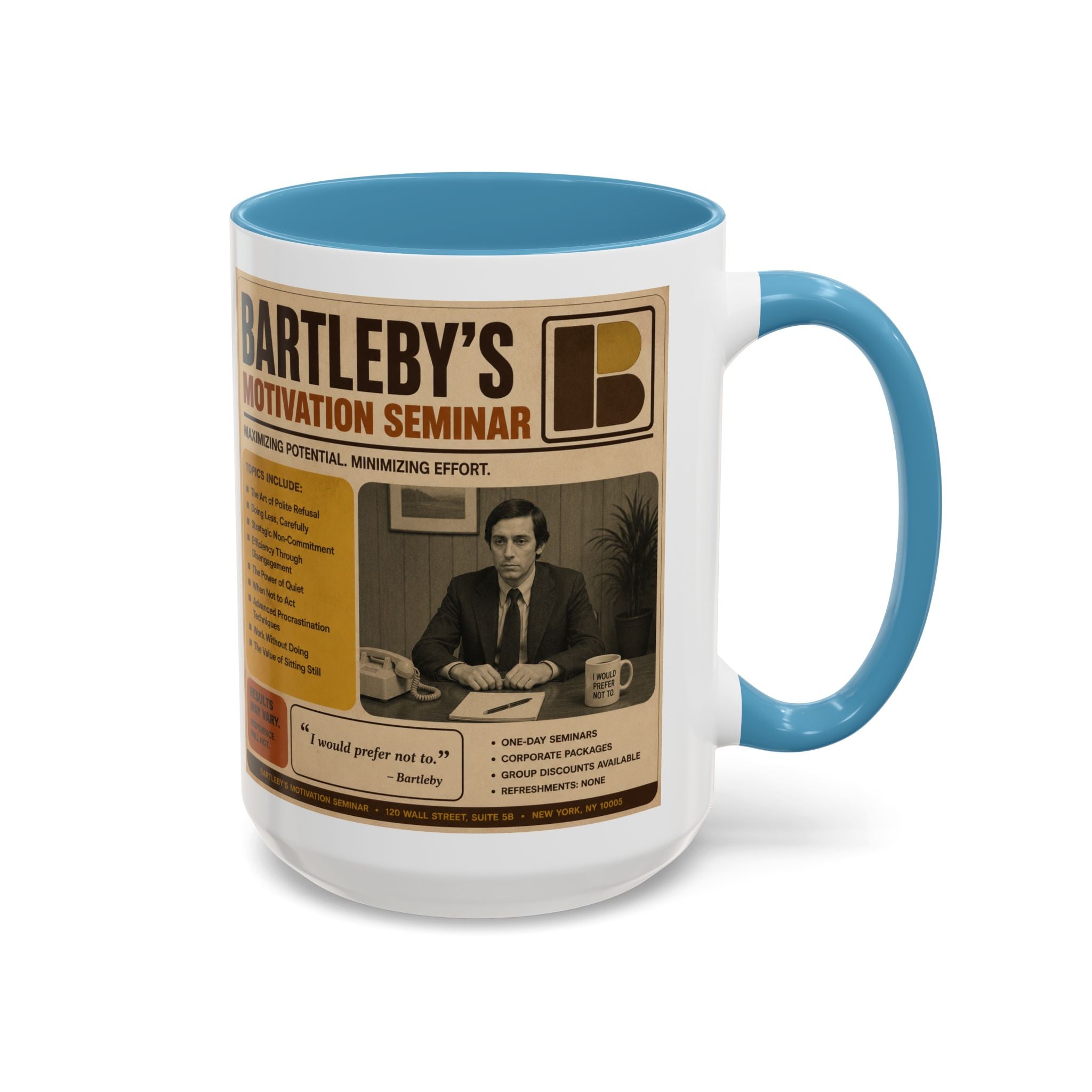 Bartleby’s Motivation Seminar Mug — From The Linguistician Line, A Bard & Beyond Brand