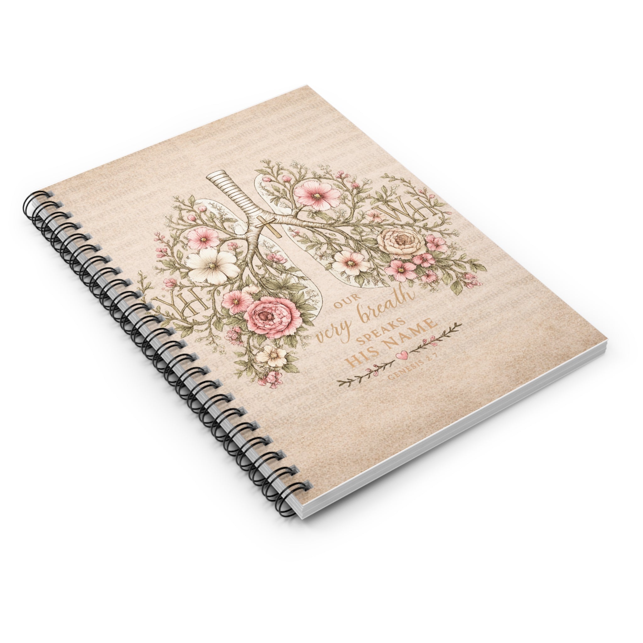 Every Breath Speaks His Name – Genesis 2:7 Christian Journal (Botanical Lung Design, YHWH Faith Notebook)