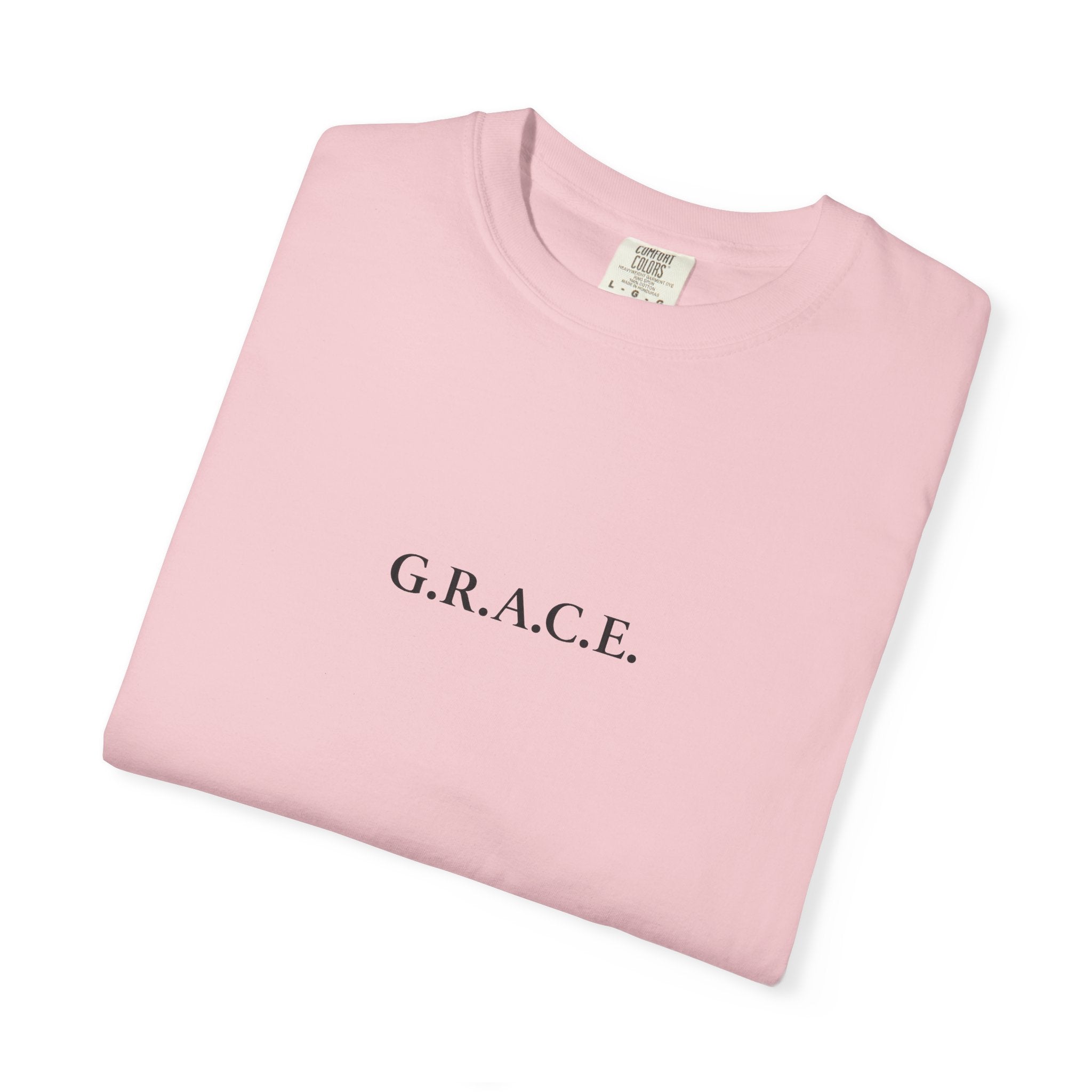 'G.R.A.C.E.' Front Print with Scripture References Back (Christian Faith Tee)