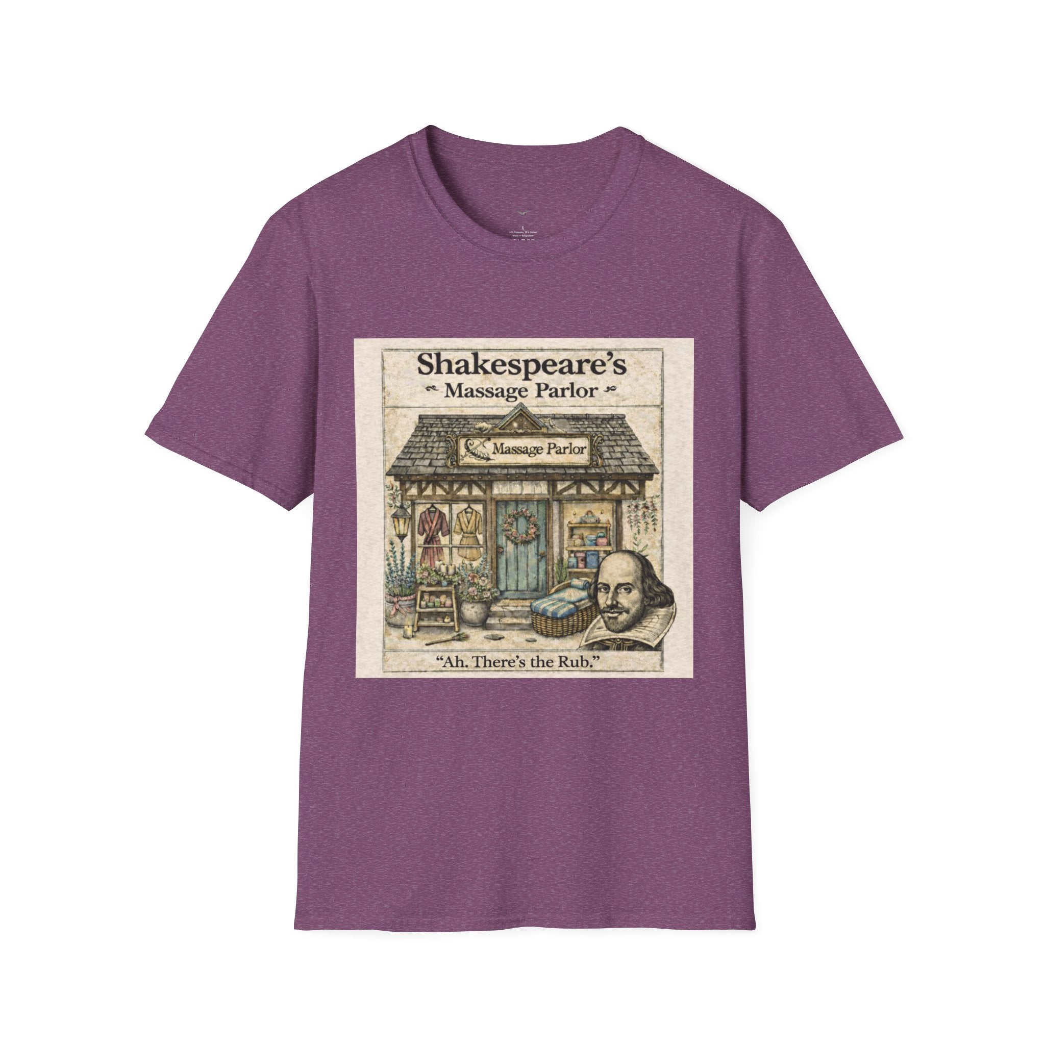 Shakespeare’s Massage Parlor T-Shirt — Vintage Literary Humor Tee