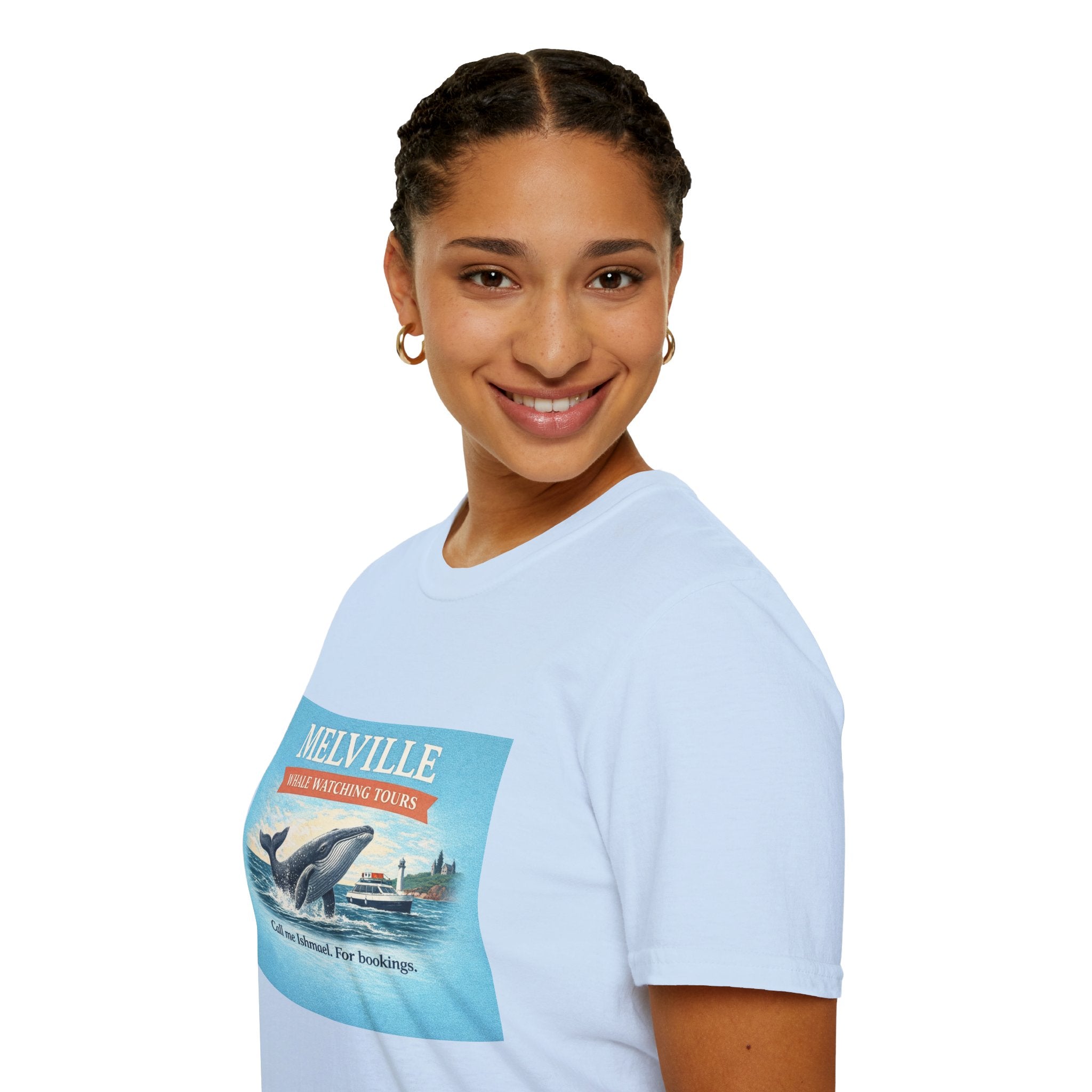 Melville Whale Watching T-Shirt — Vintage Literary Humor Tee