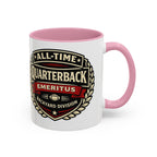 Mug - 'All-Time Quarterback Emeritus' Vintage Football Crest Coffee Mug (11oz/15oz)