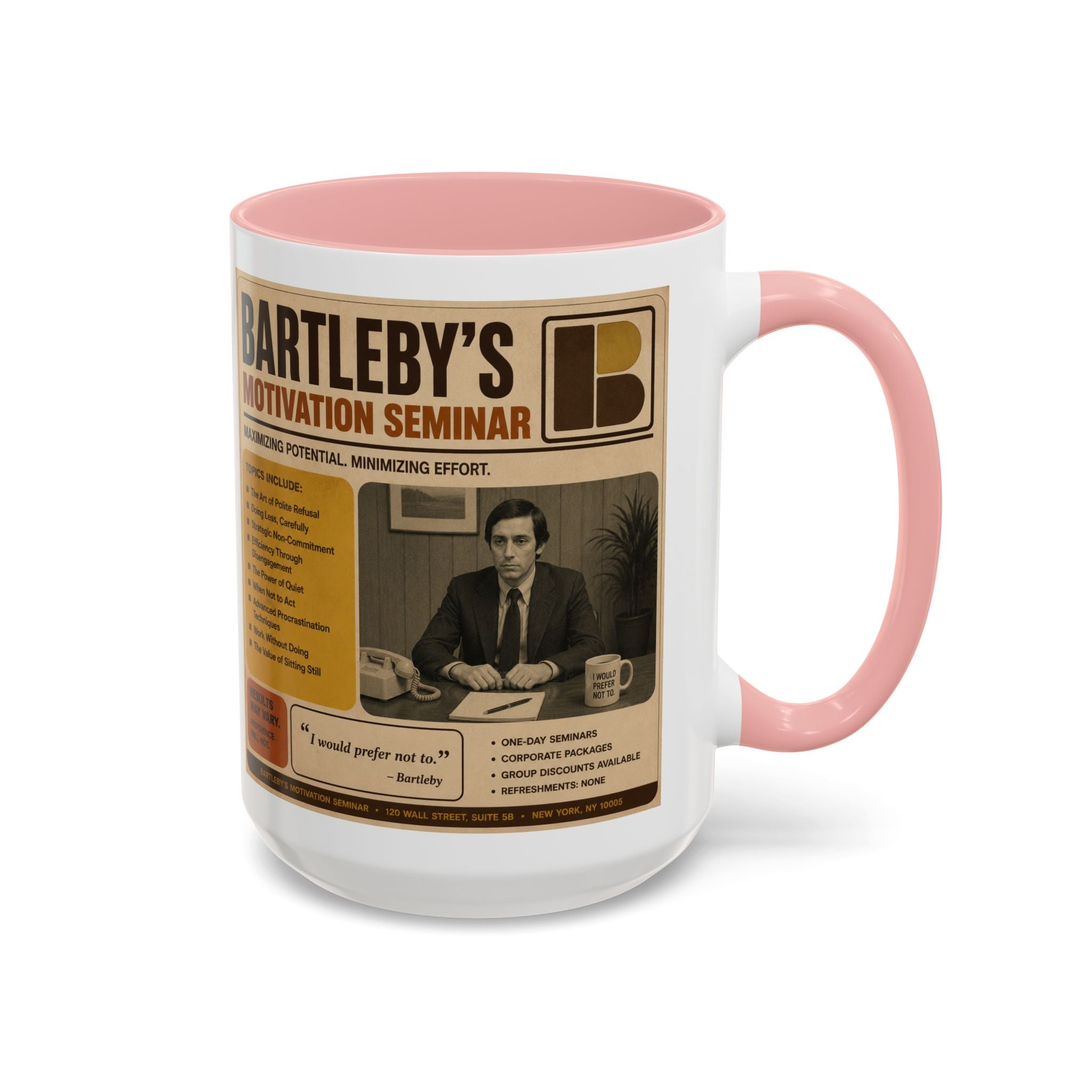 Bartleby’s Motivation Seminar Mug — From The Linguistician Line, A Bard & Beyond Brand