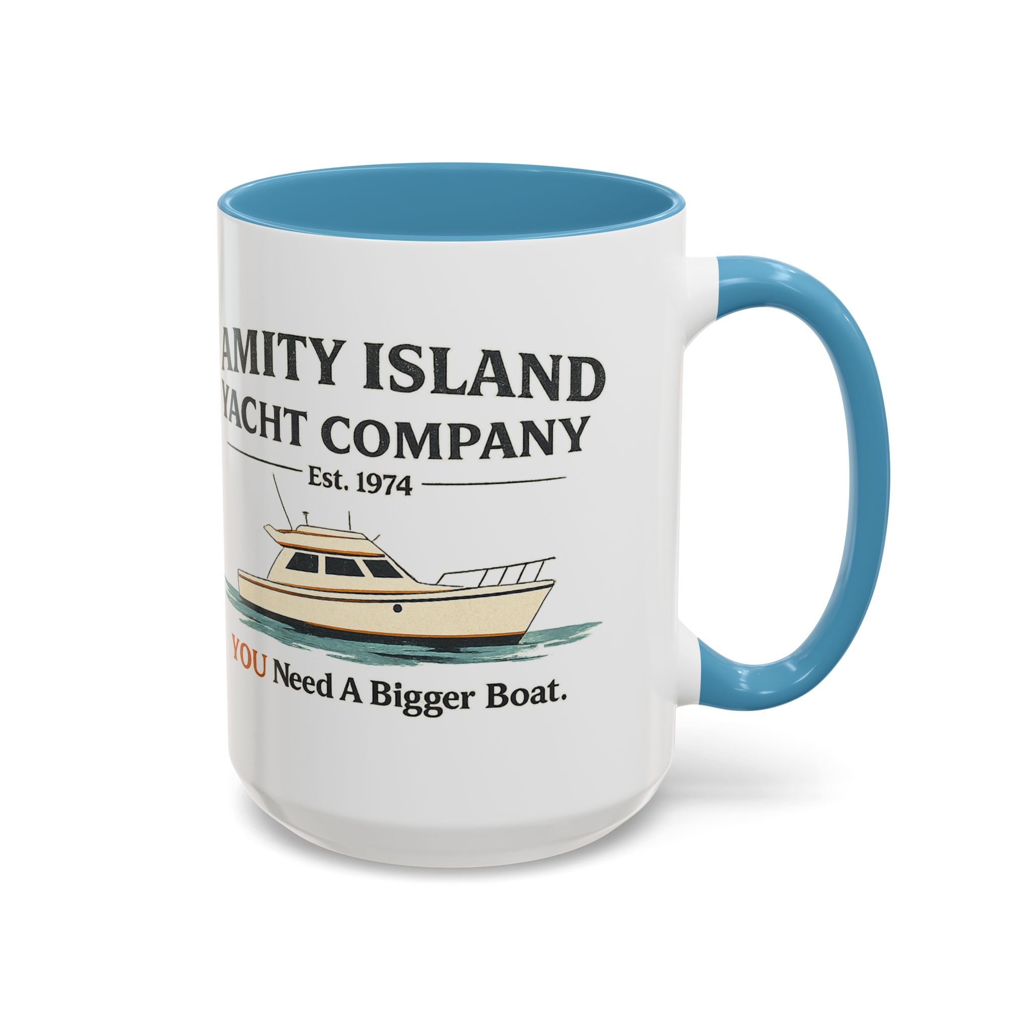 Yacht Company Accent Coffee Mug — "Amity Island Yacht Company: You Need A Bigger Boat"