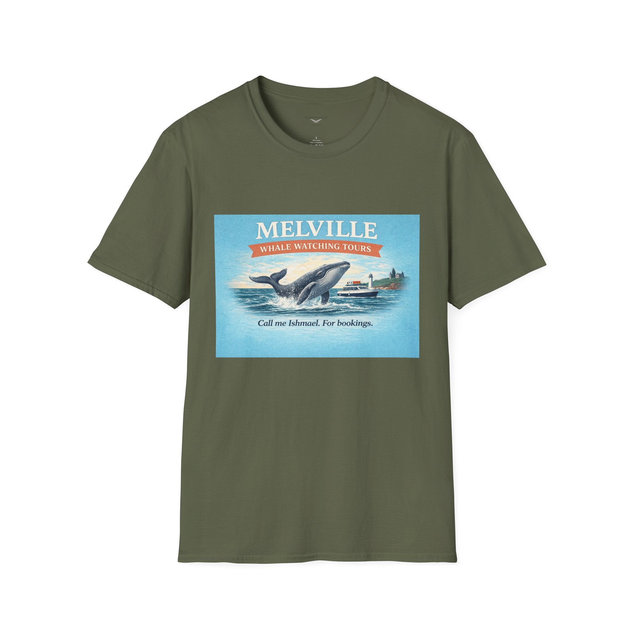Melville Whale Watching T-Shirt — Vintage Literary Humor Tee