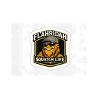 Flahridah Squatch Life Die-Cut Sticker — Bigfoot Mascot Camping Decal