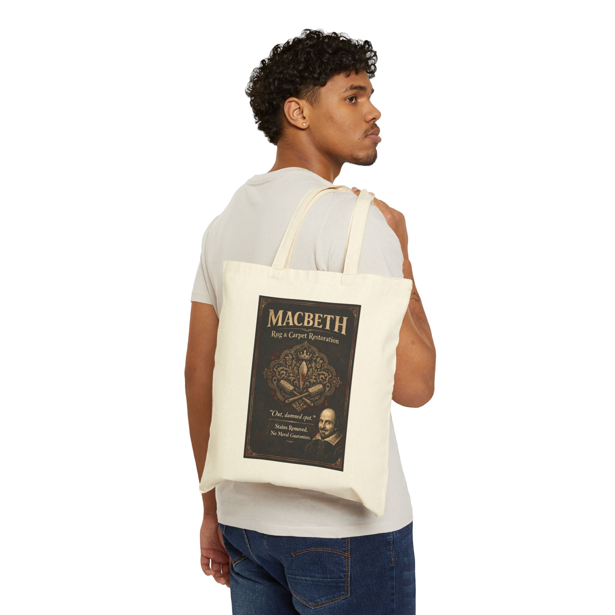 Macbeth Rug & Carpet Restoration Cavas Carry-All -- Vintage Literary Humor
