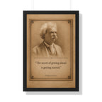 Twain on Getting Ahead -- Framed Vintage Literary Print -- The Author's Gallery